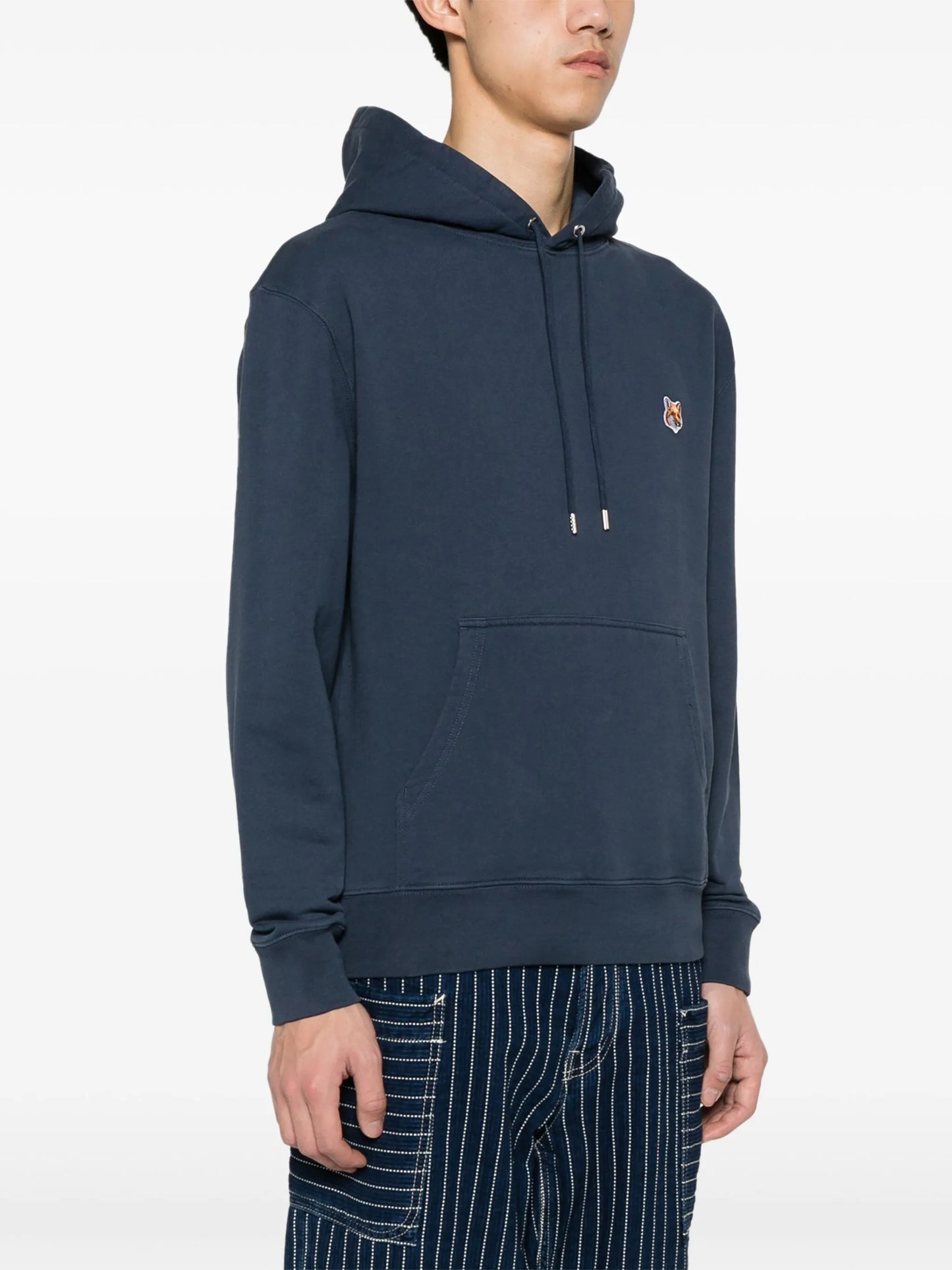 Fox-motif cotton hoodie