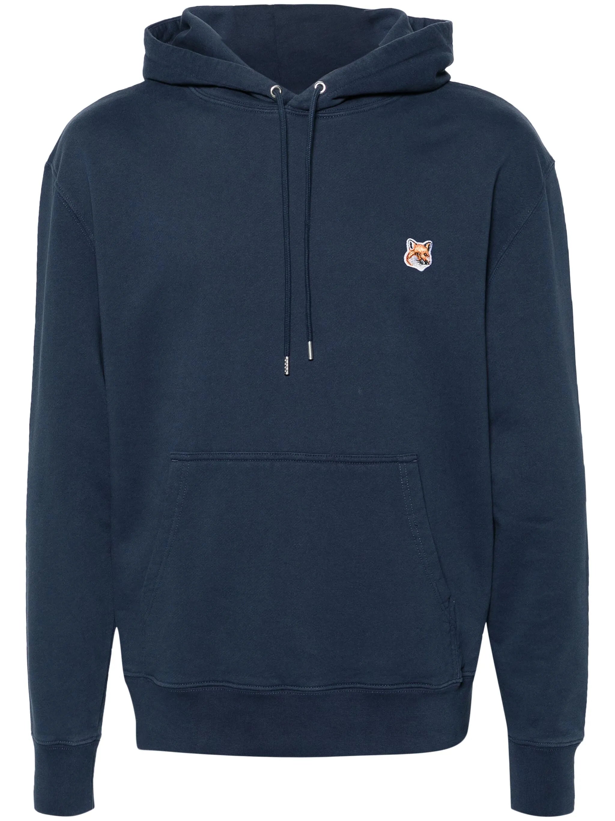 Fox-motif cotton hoodie