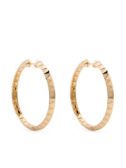 18kt yellow gold Knife Edge hoop earrings