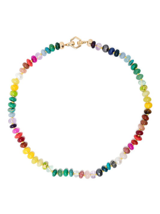 18kt yellow gold Rainbow Foundation multi-stone necklace