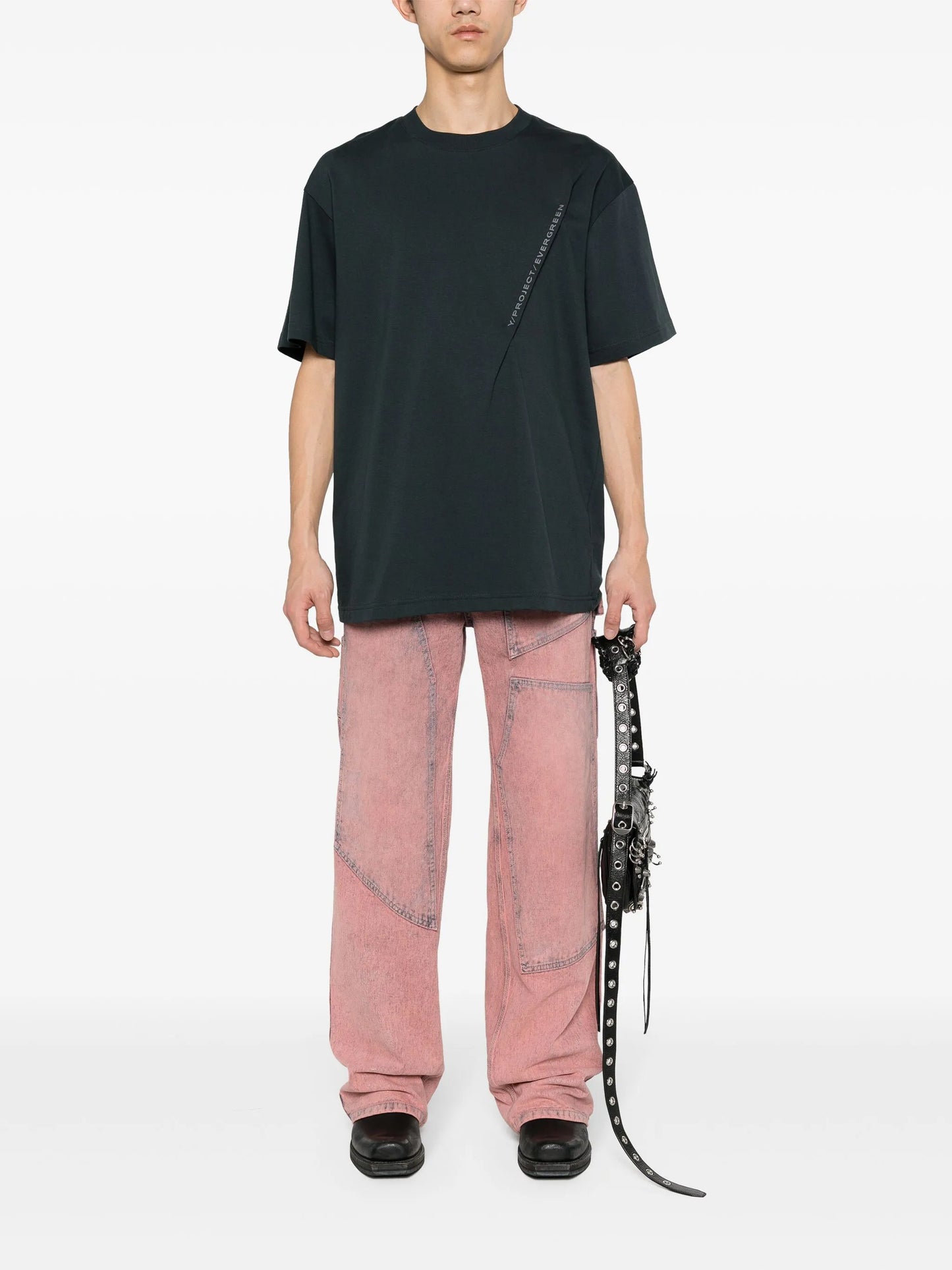 pleat-detail cotton T-shirt