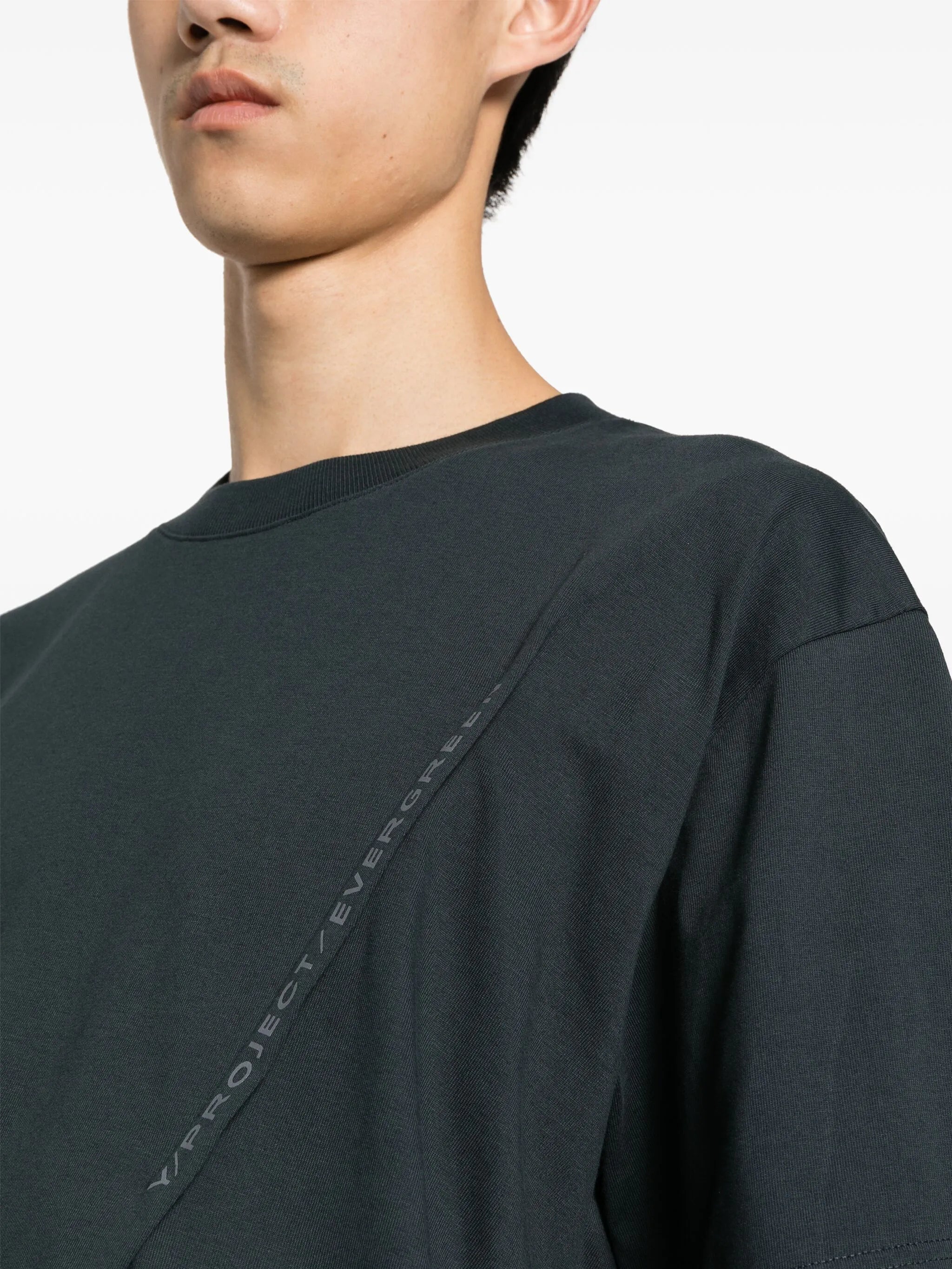 pleat-detail cotton T-shirt