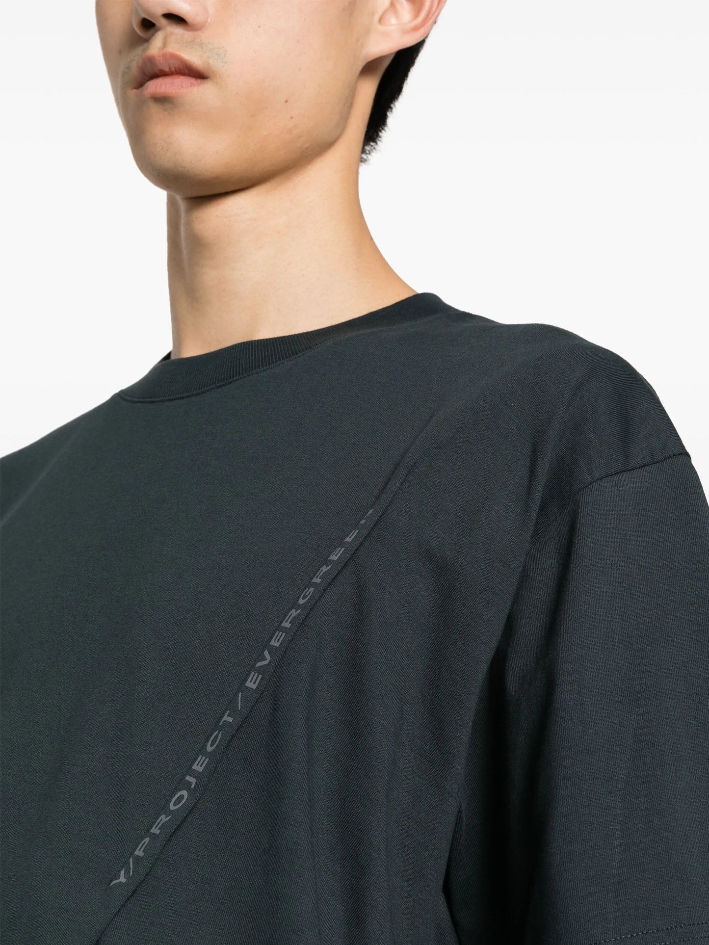 pleat-detail cotton T-shirt
