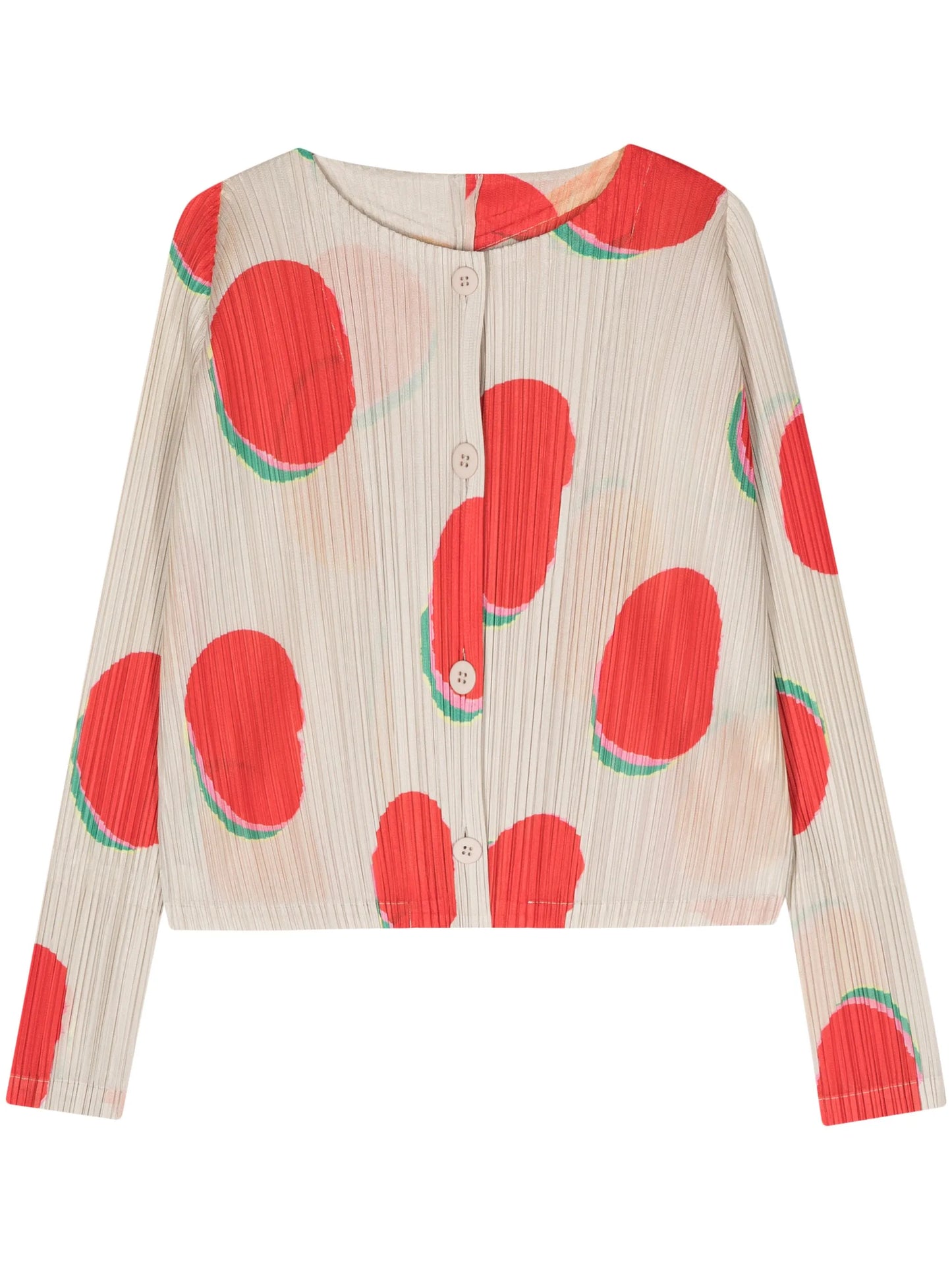 motif-print pleated jacket