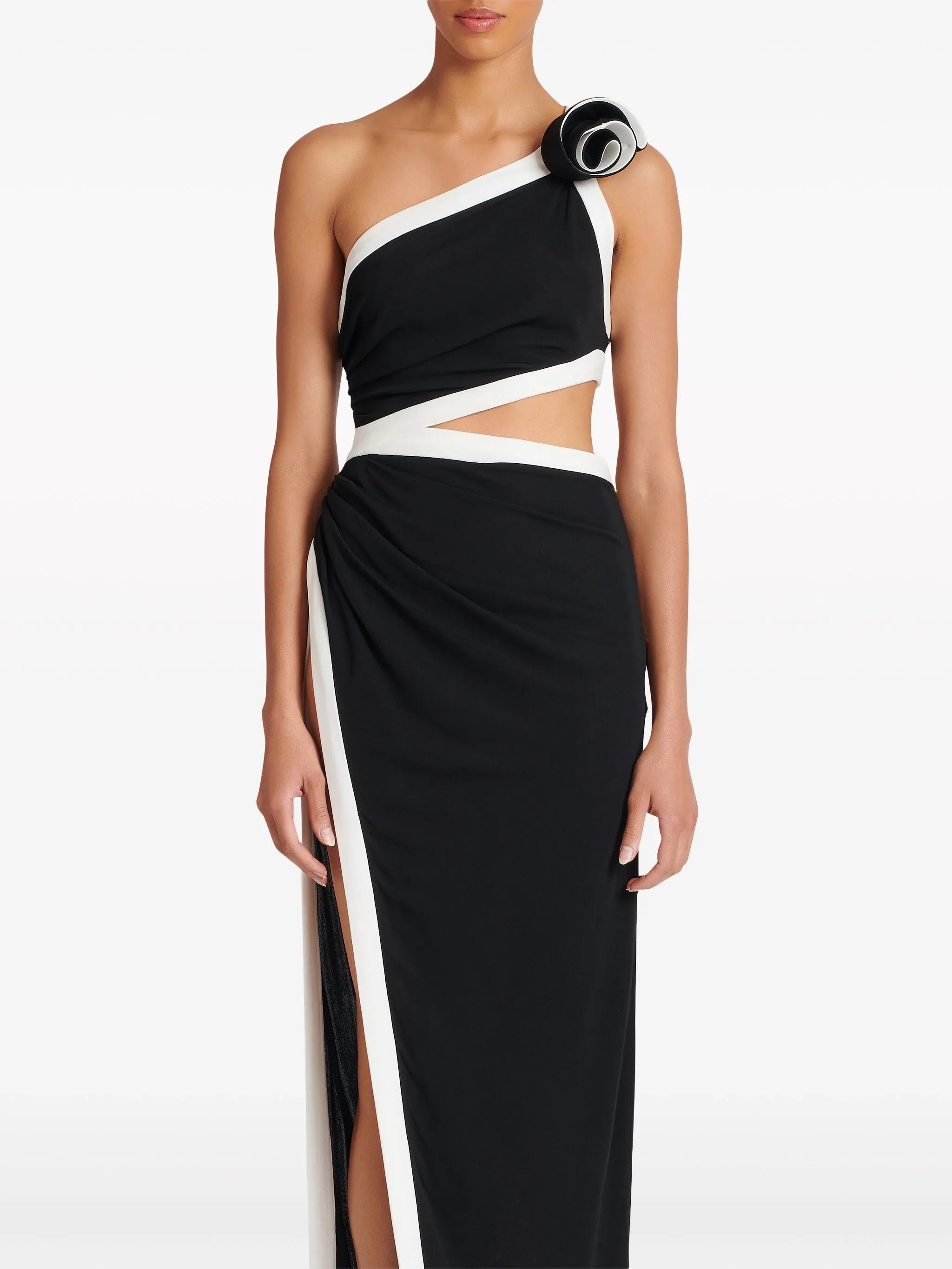 cut-out asymmetric gown