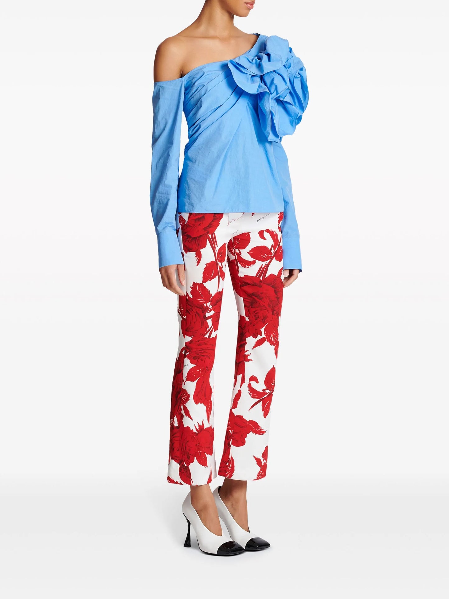 ruffle-detailed asymmetric blouse