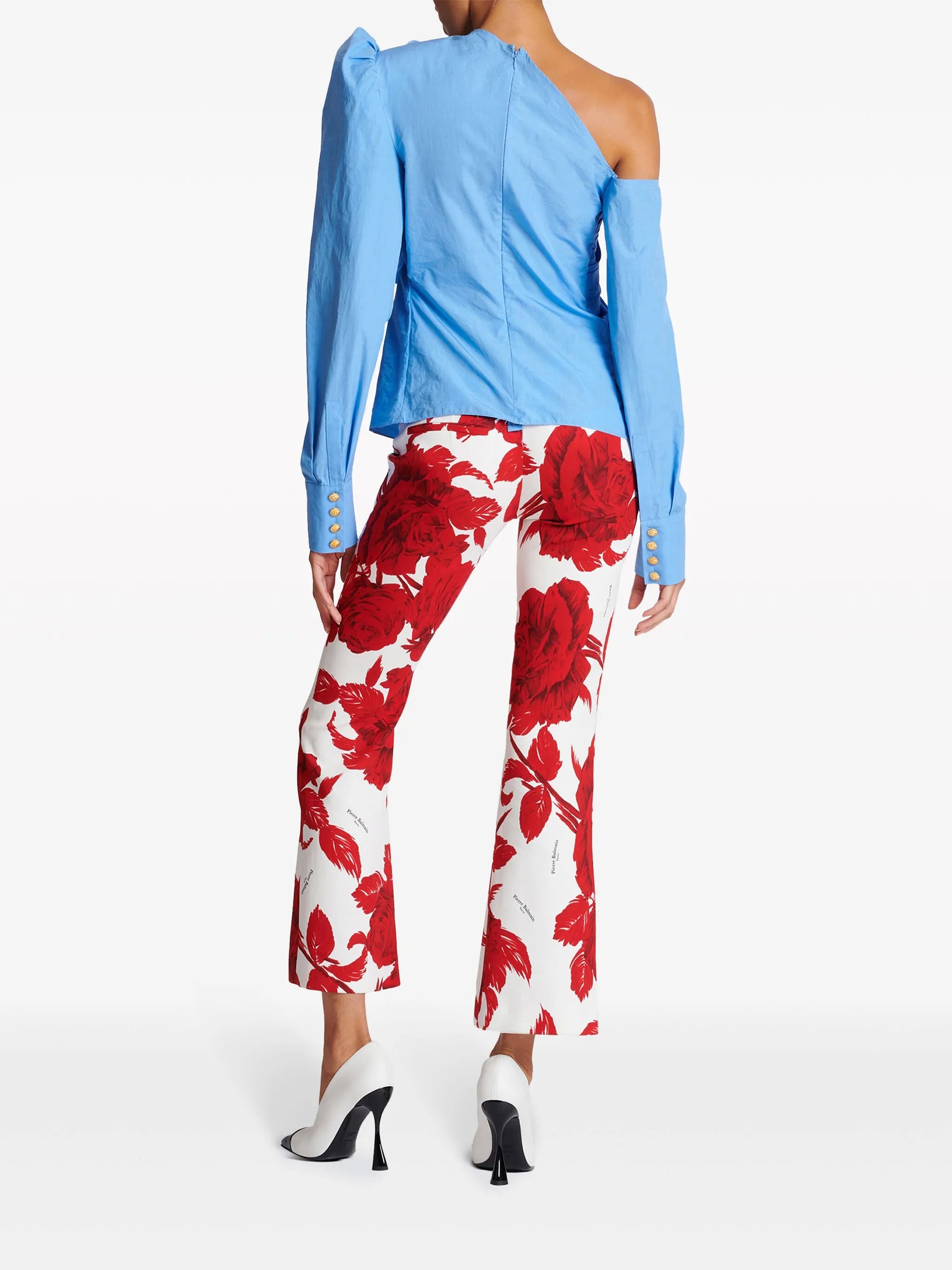 ruffle-detailed asymmetric blouse