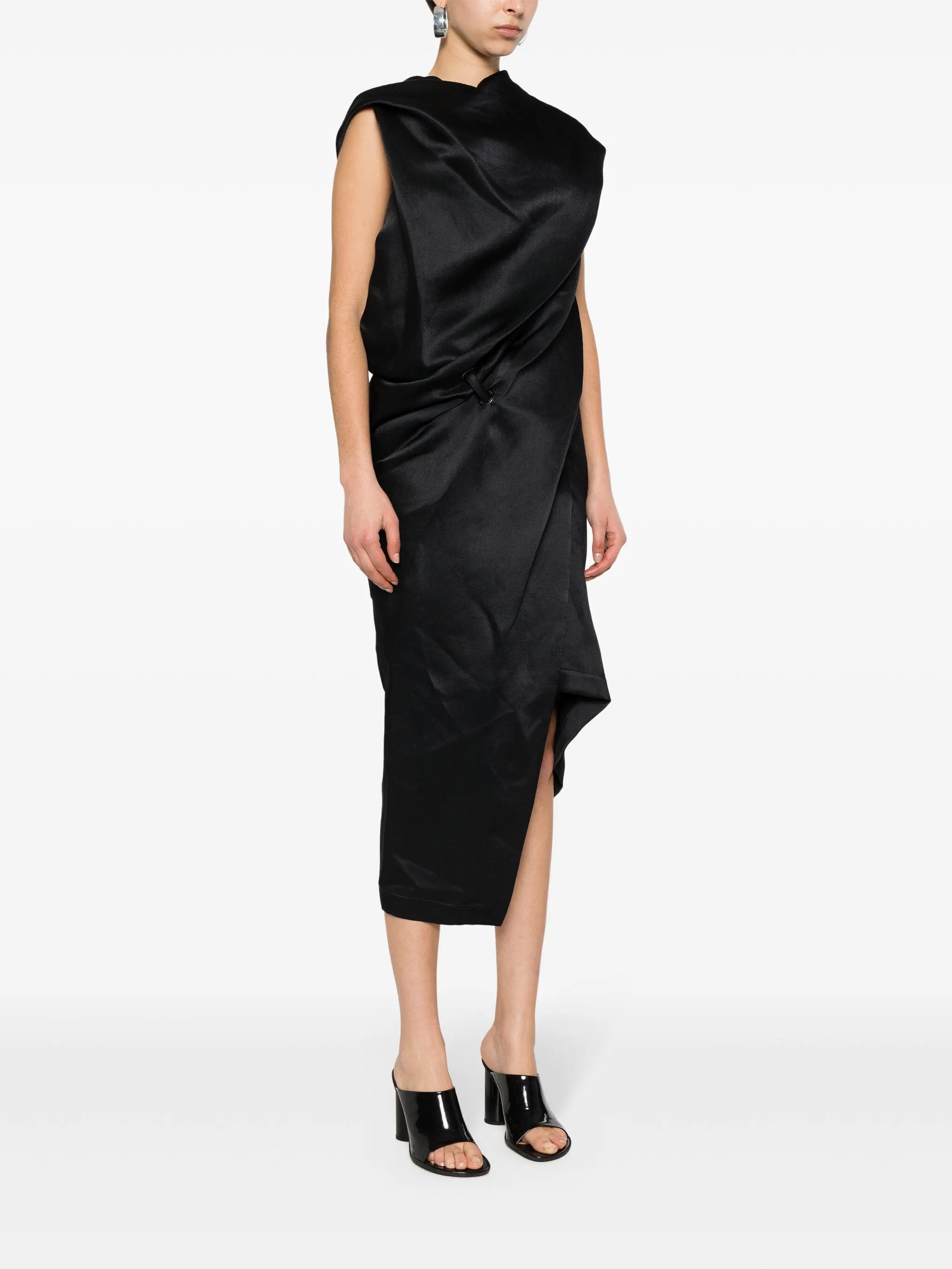 Enveloping draped dress