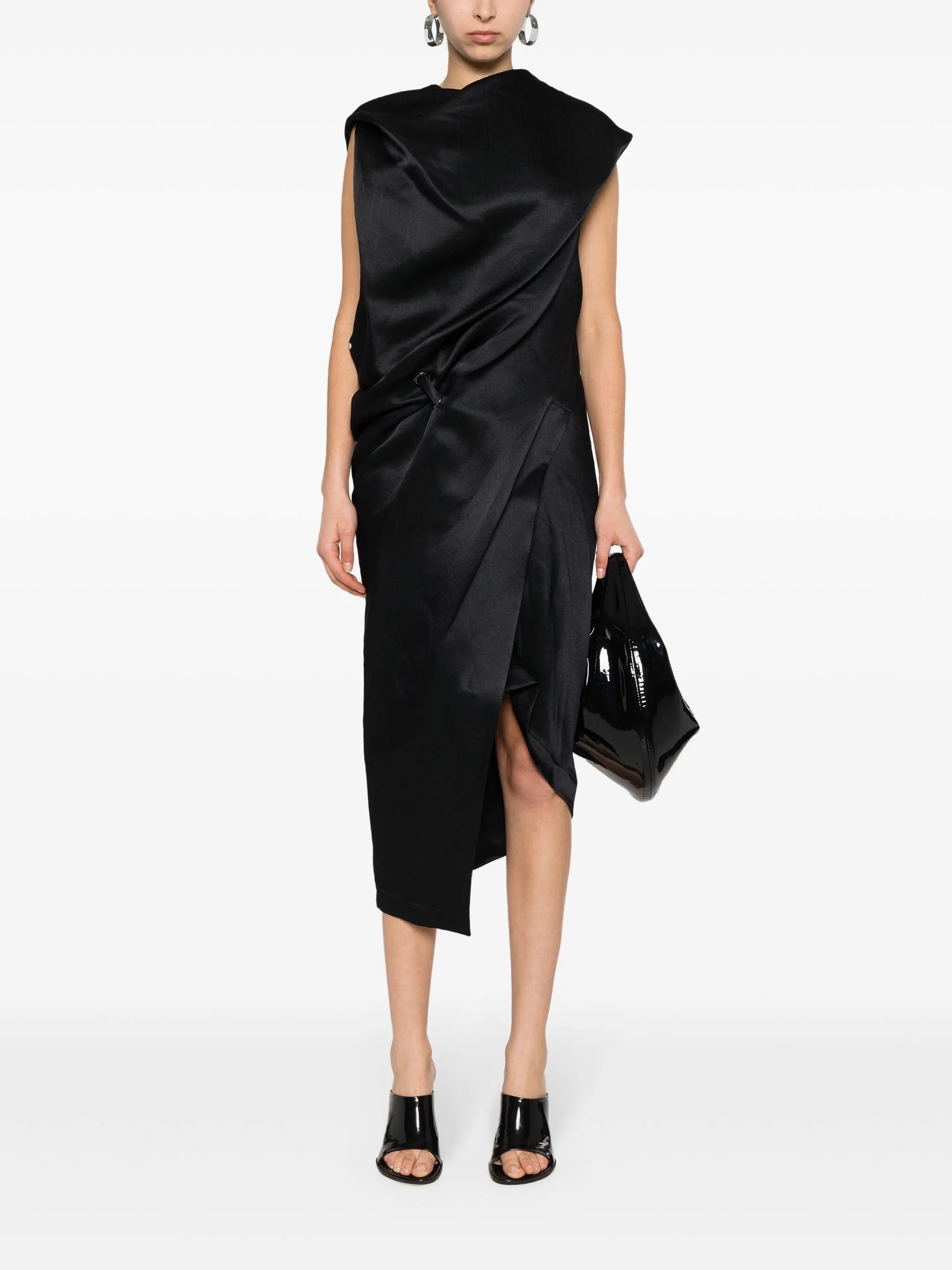 Enveloping draped dress