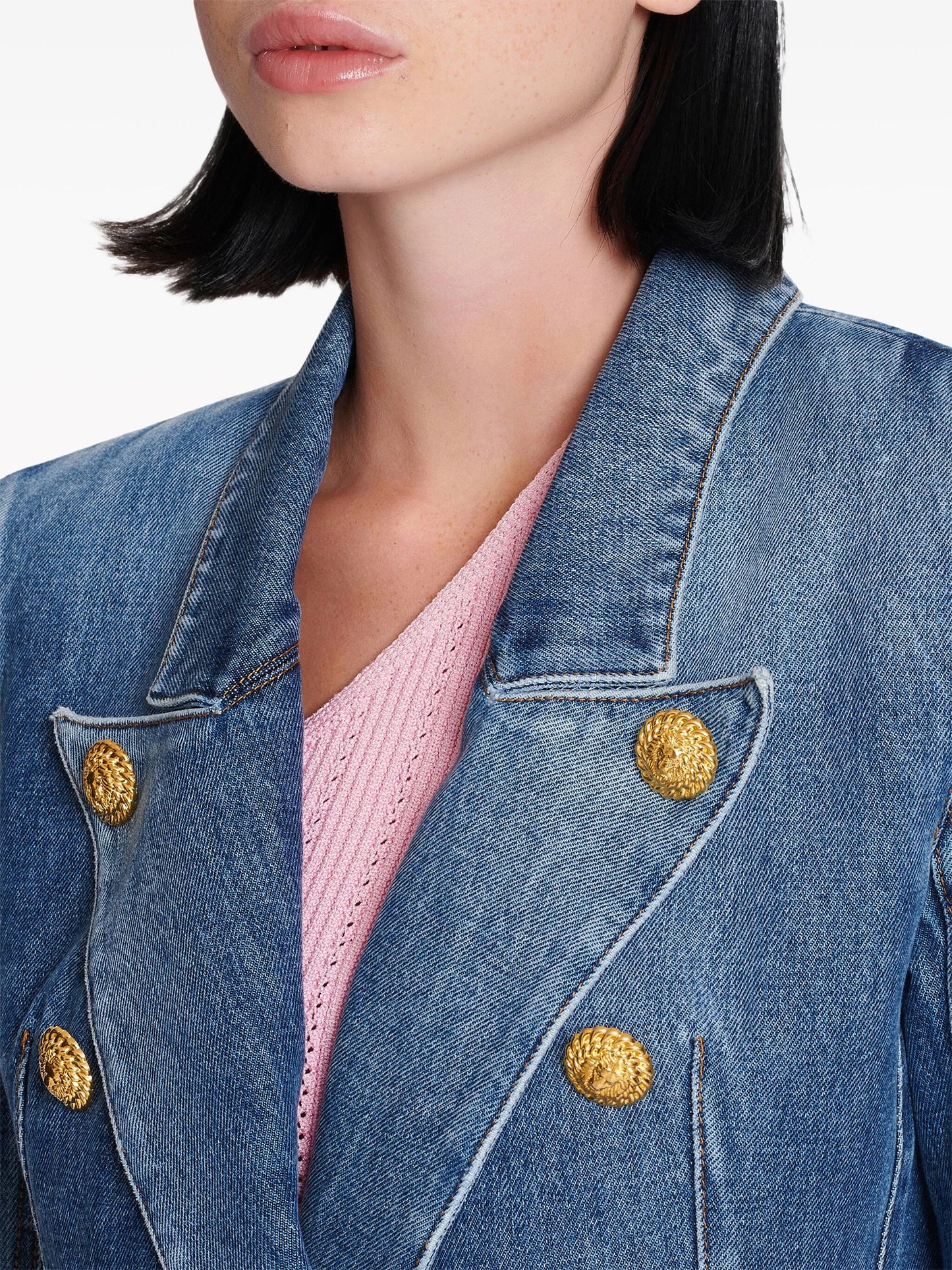 double-breasted denim jacket