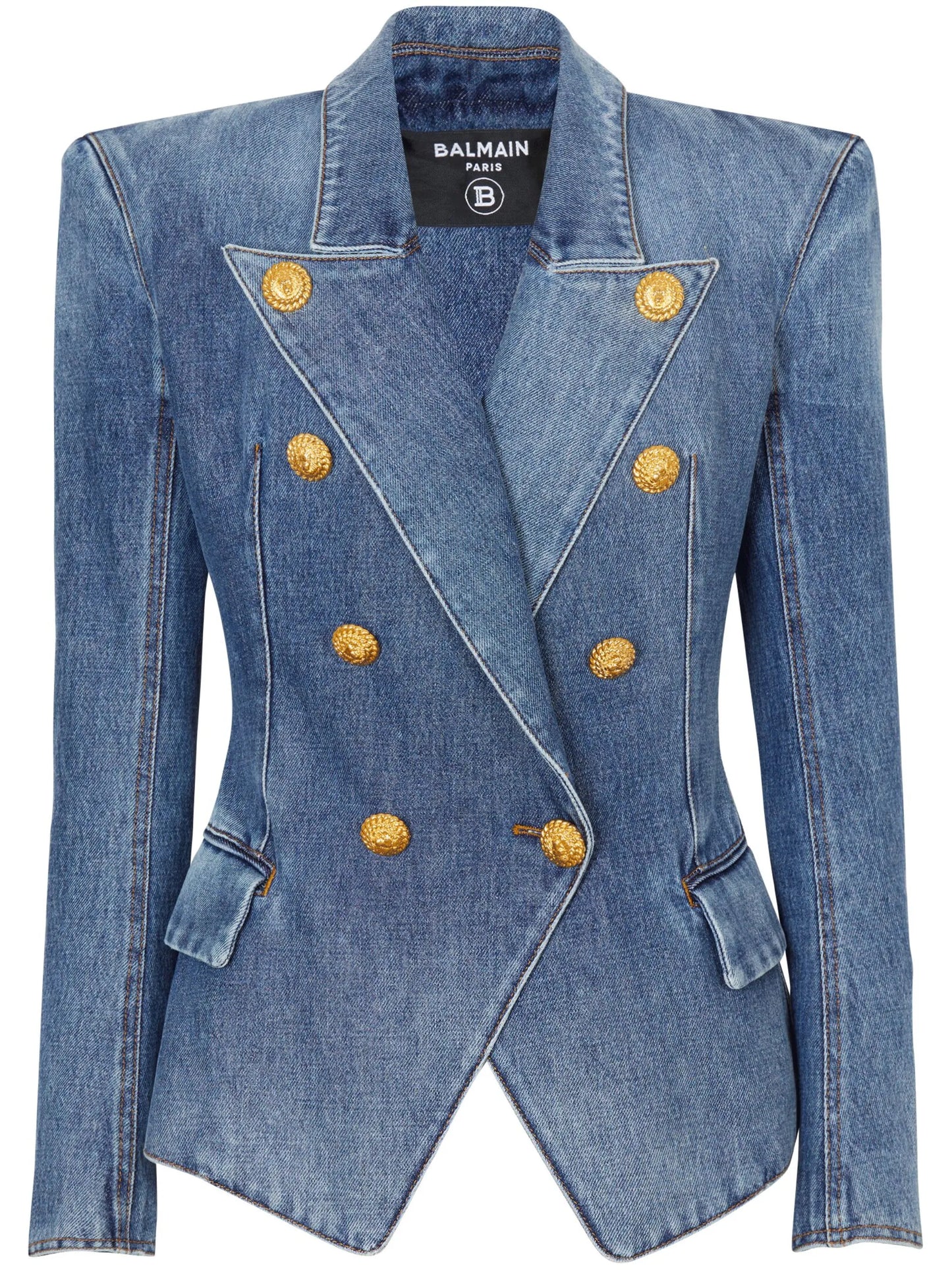 double-breasted denim jacket