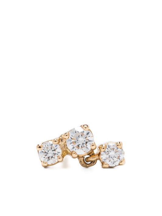 18kt yellow gold Three Drops diamond single earring