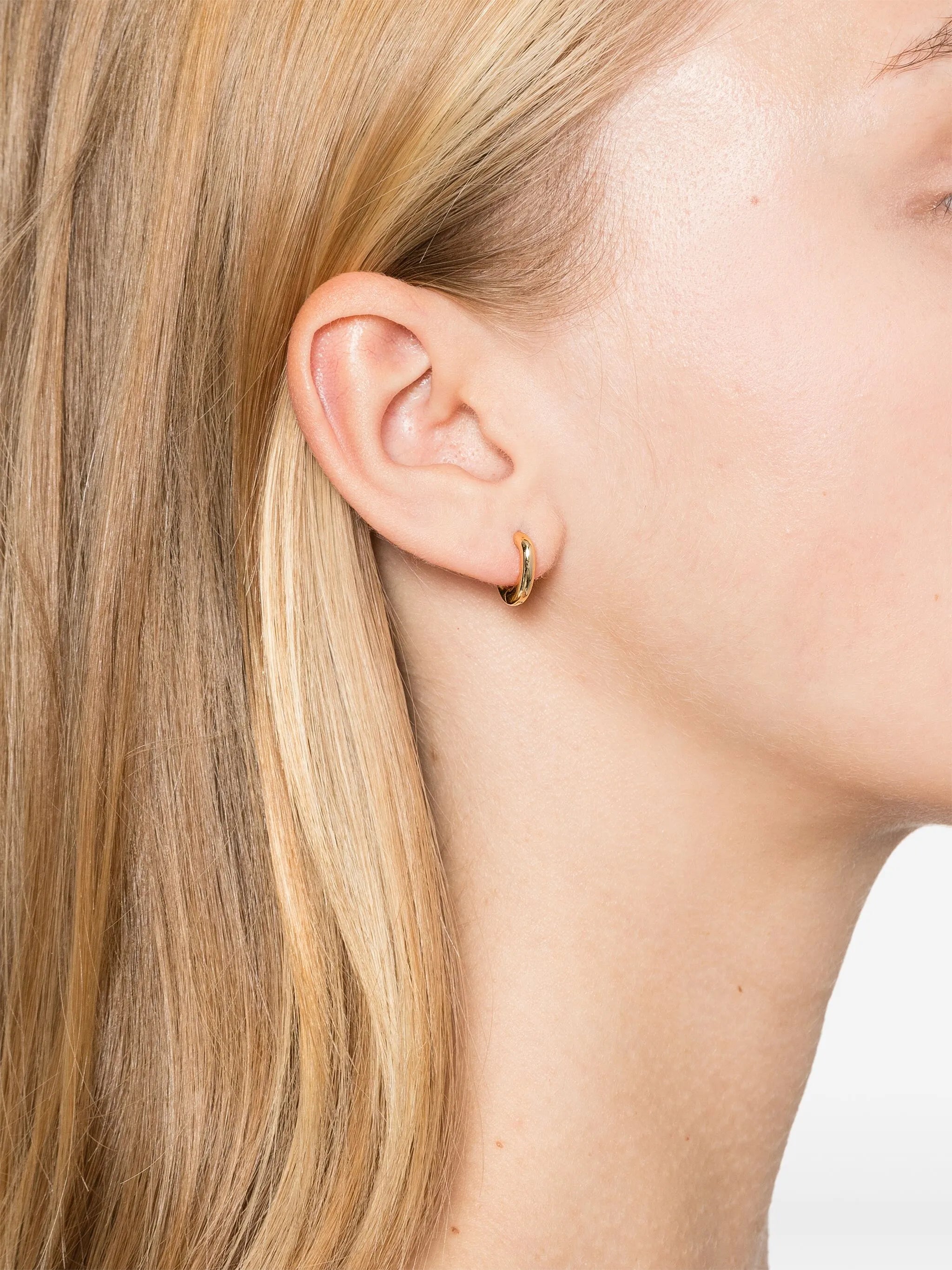 18kt recycled yellow gold Chubby single hoop earring