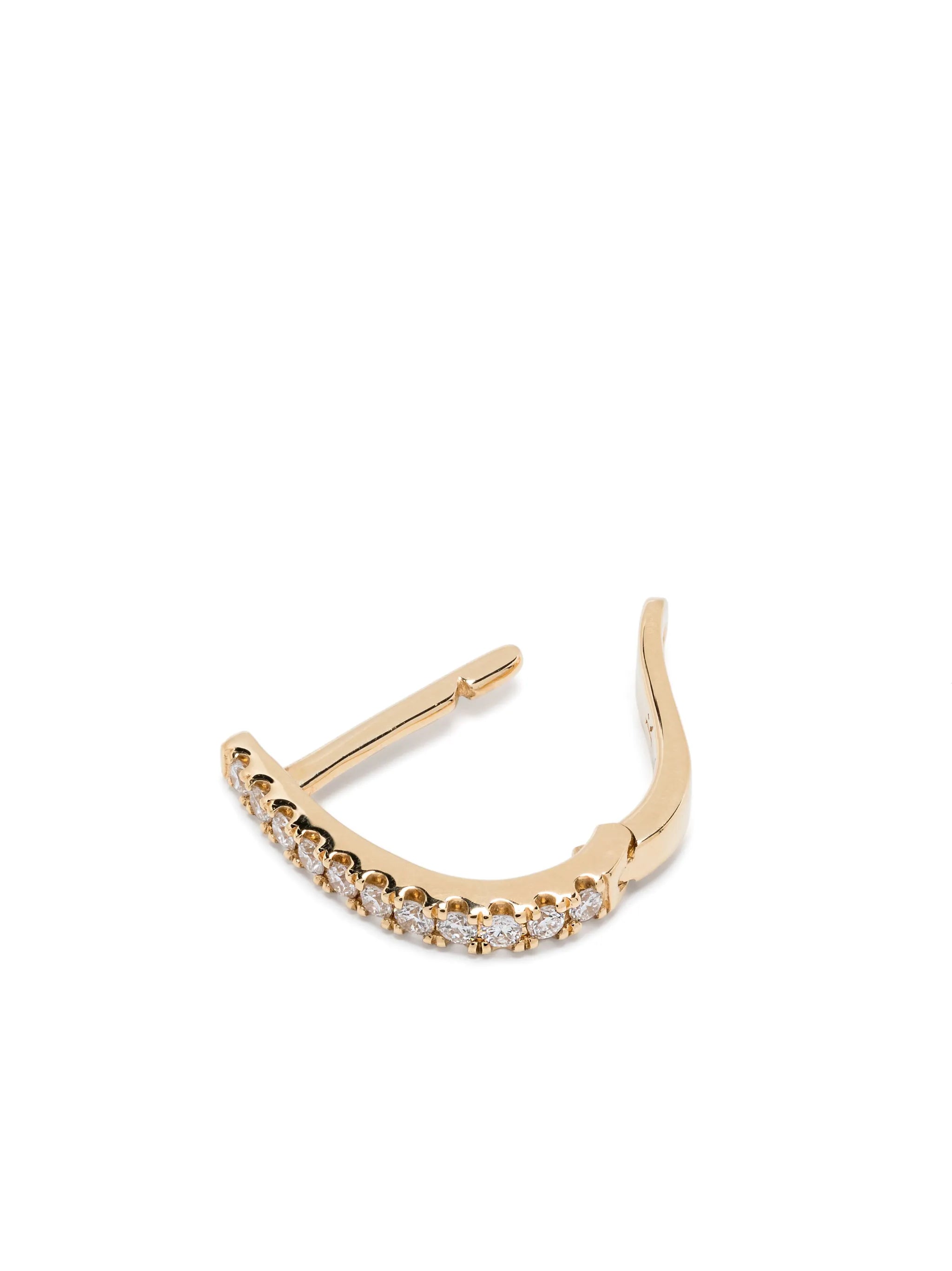 18kt yellow gold Huggie diamond single earring