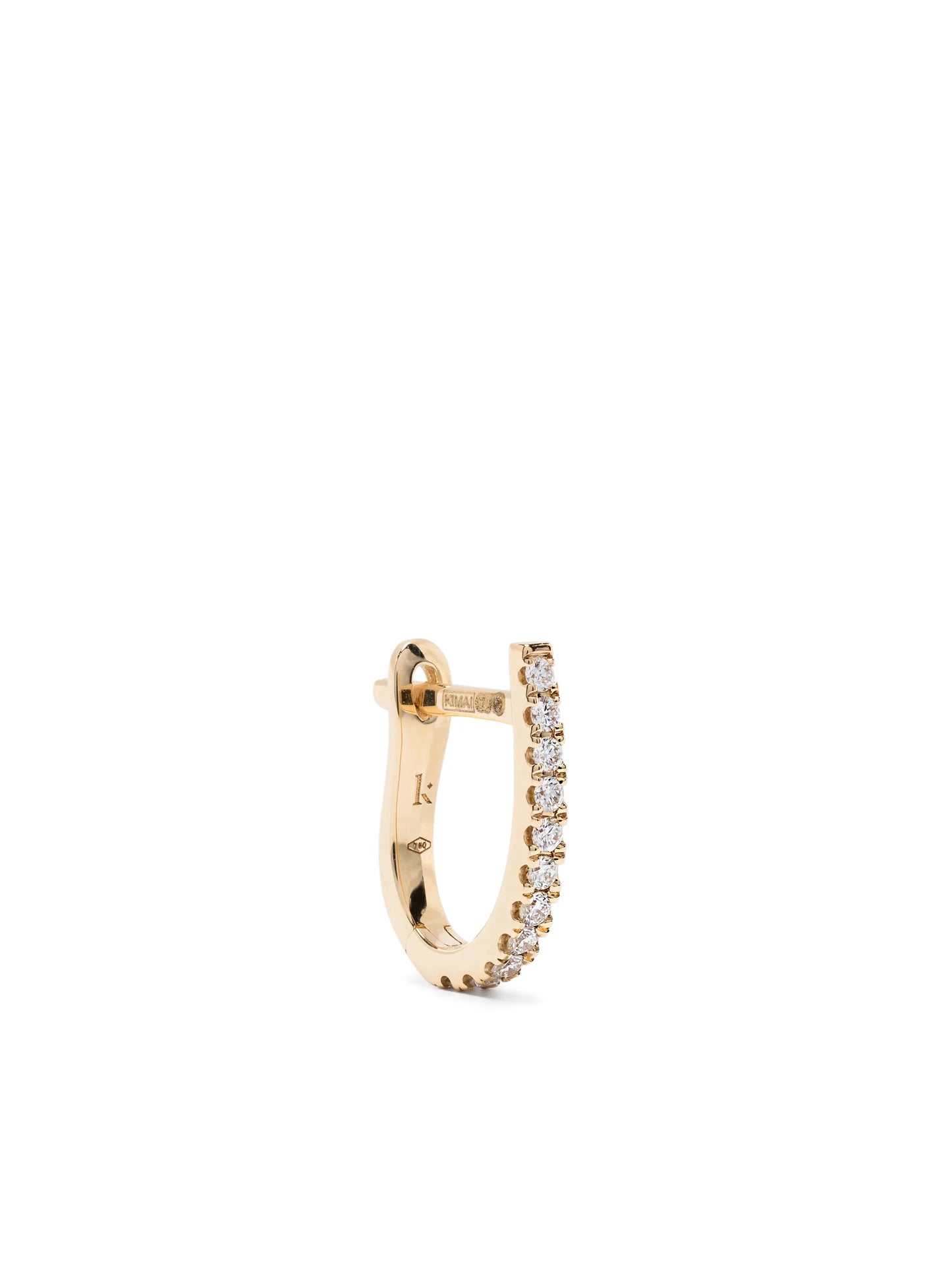 18kt yellow gold Huggie diamond single earring