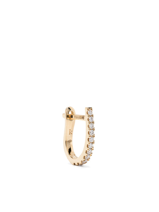 18kt yellow gold Huggie diamond single earring