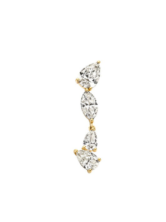 18kt yellow gold Lima diamond drop earring