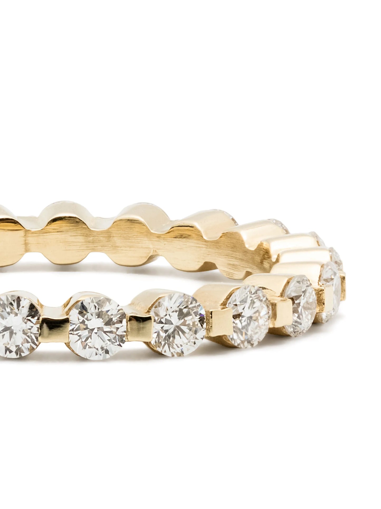18kt yellow gold Castle Eternity diamonds ring