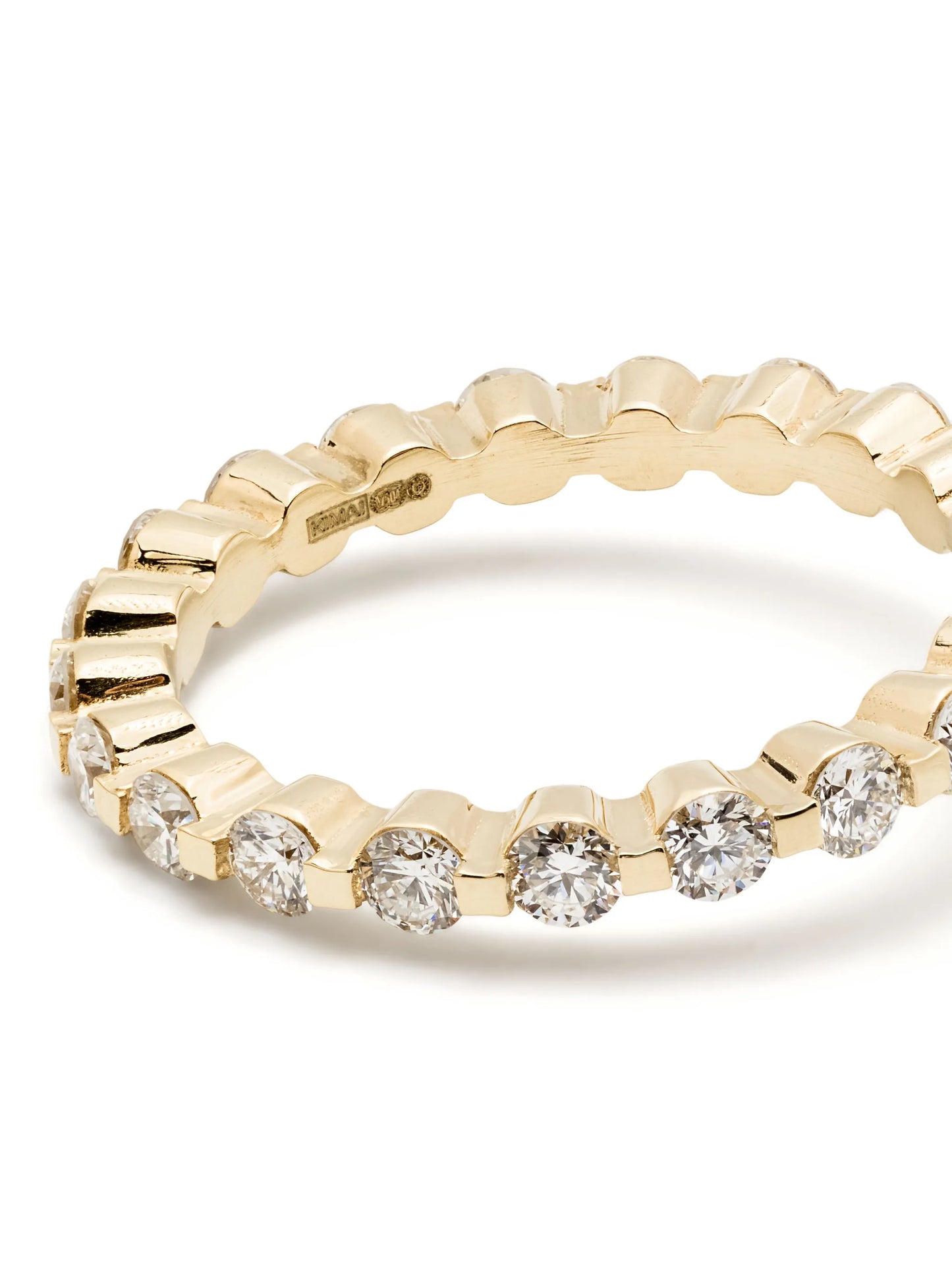 18kt yellow gold Castle Eternity diamonds ring