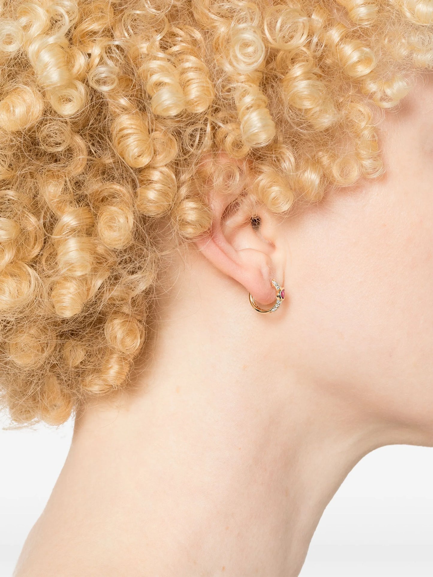 14kt yellow gold sapphire and diamond single earring