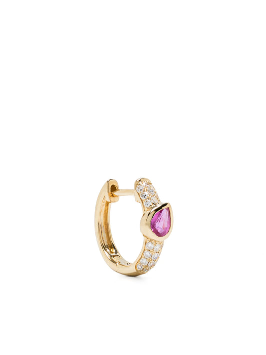 14kt yellow gold sapphire and diamond single earring