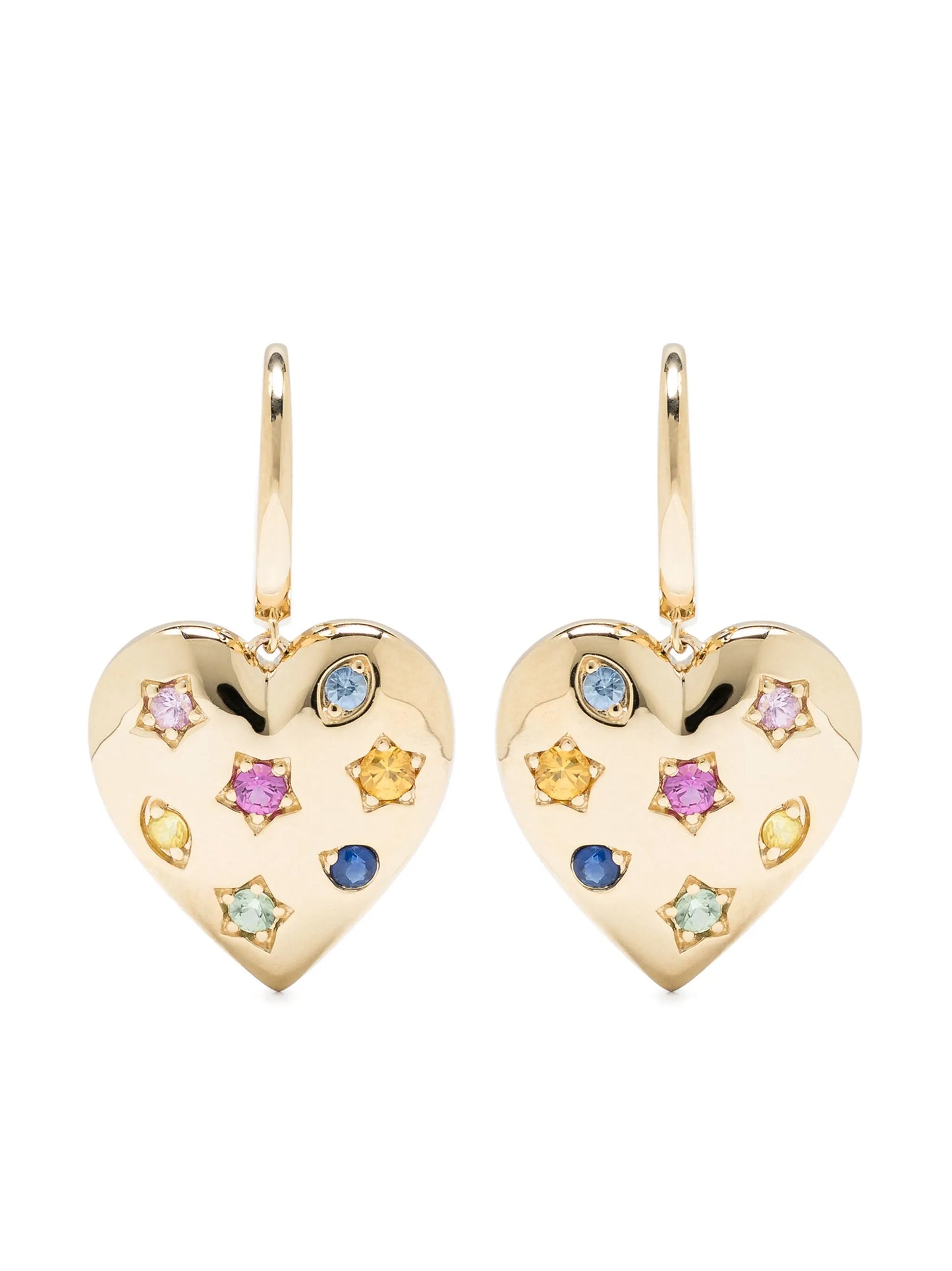 14kt yellow gold Kaleidoscope sapphire earrings