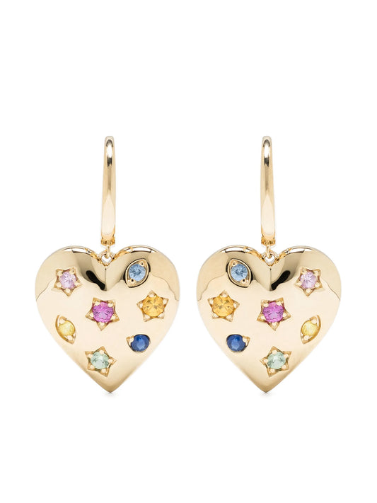 14kt yellow gold Kaleidoscope sapphire earrings