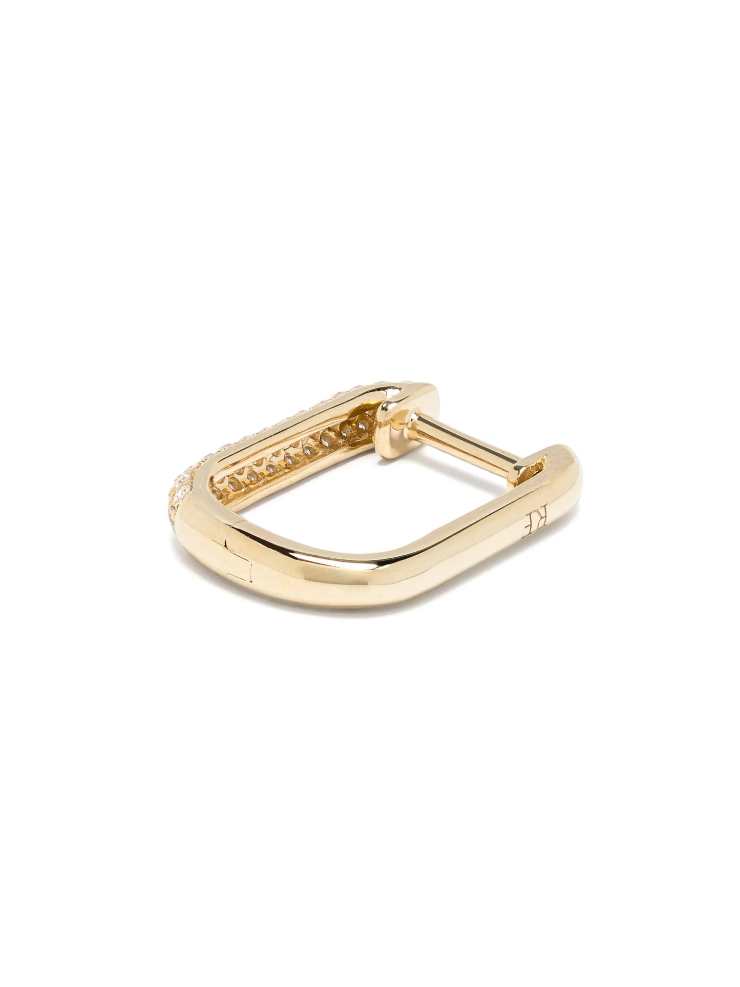 14kt yellow gold diamond hoop earrings