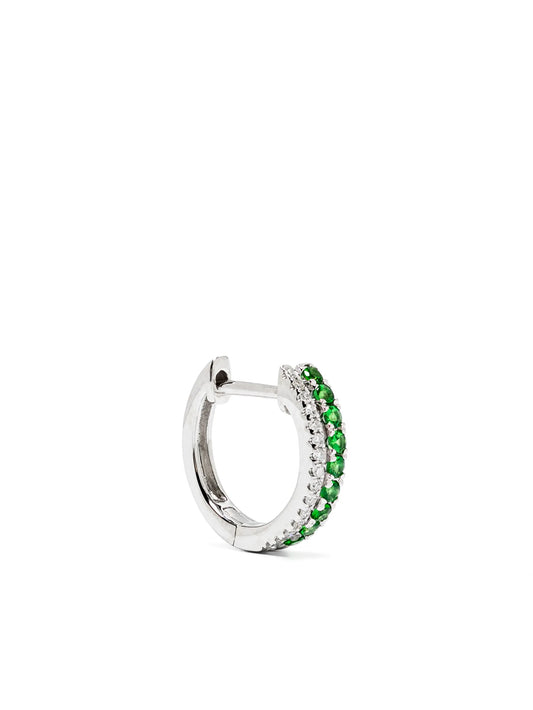 14kt white gold Row garnet single earrings