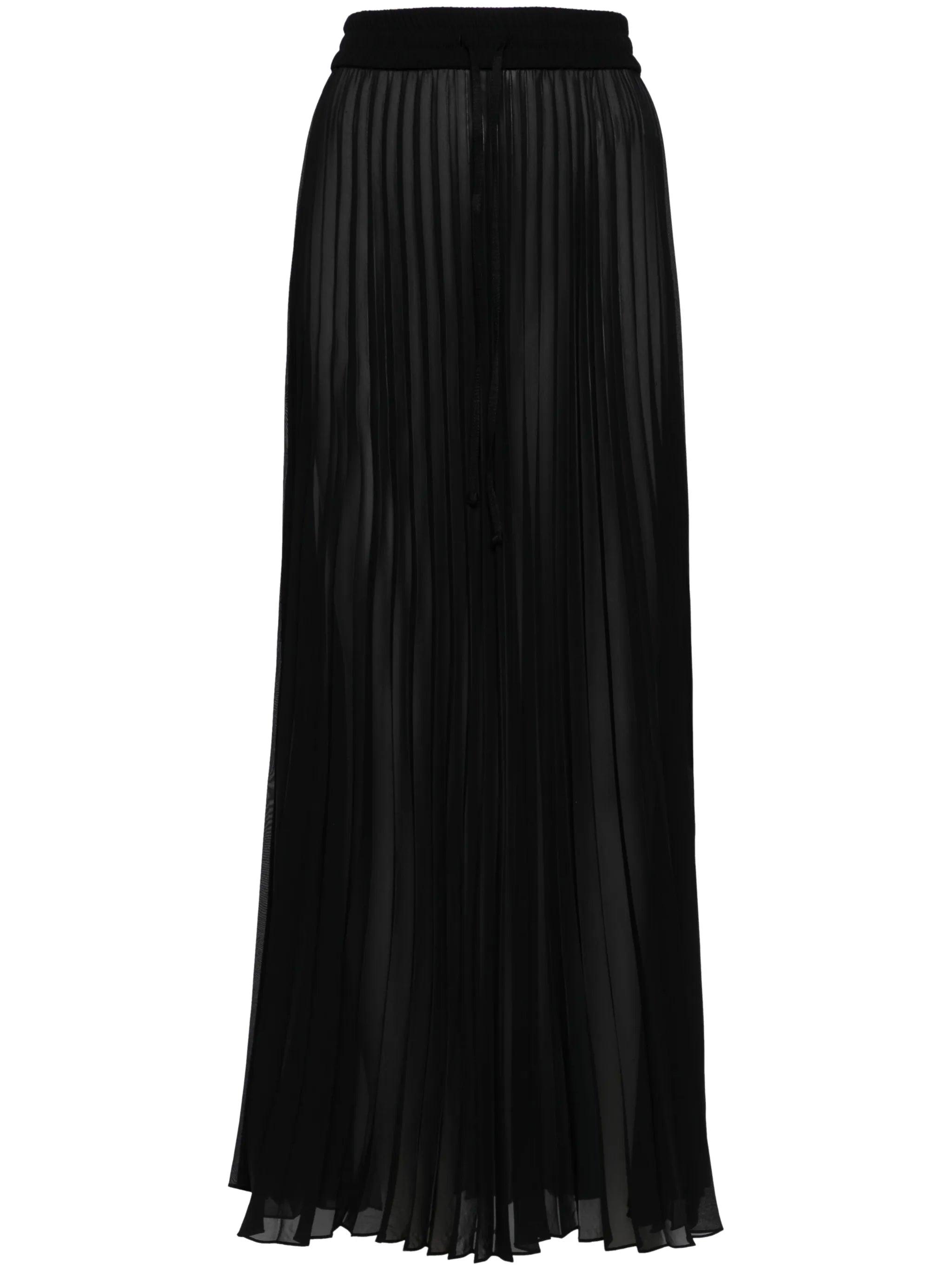 sheer pleated maxi skirt