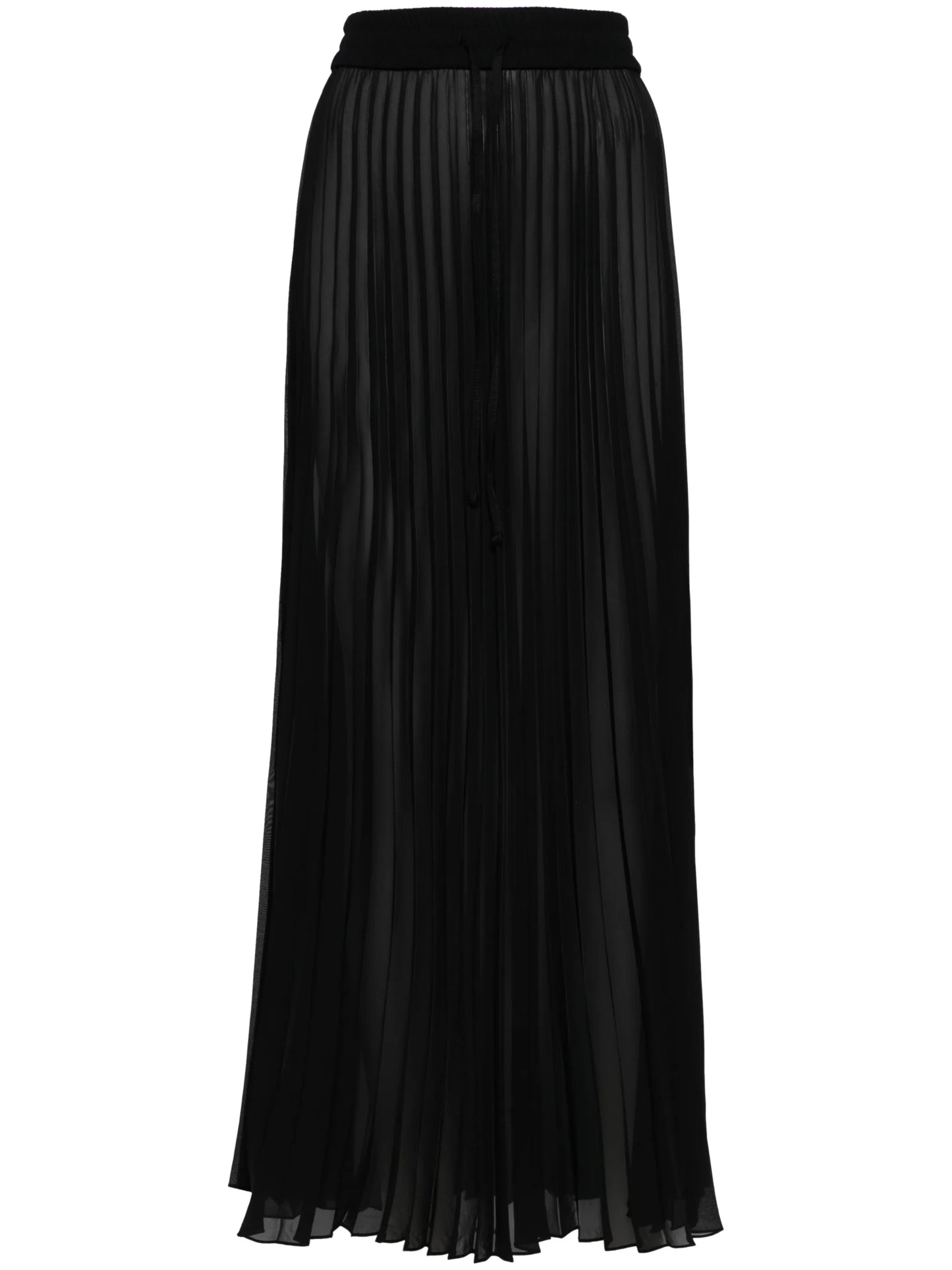 sheer pleated maxi skirt