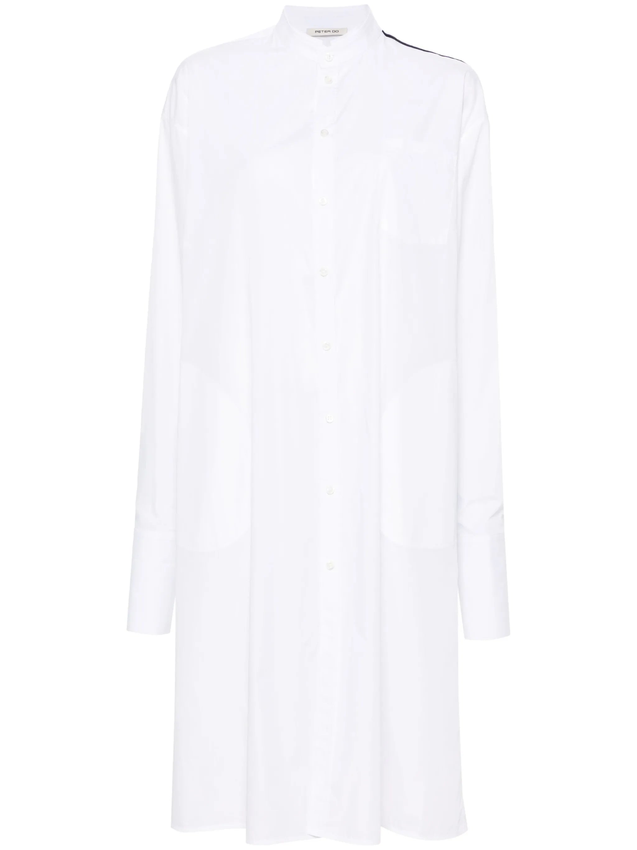 band-collar midi shirt dress