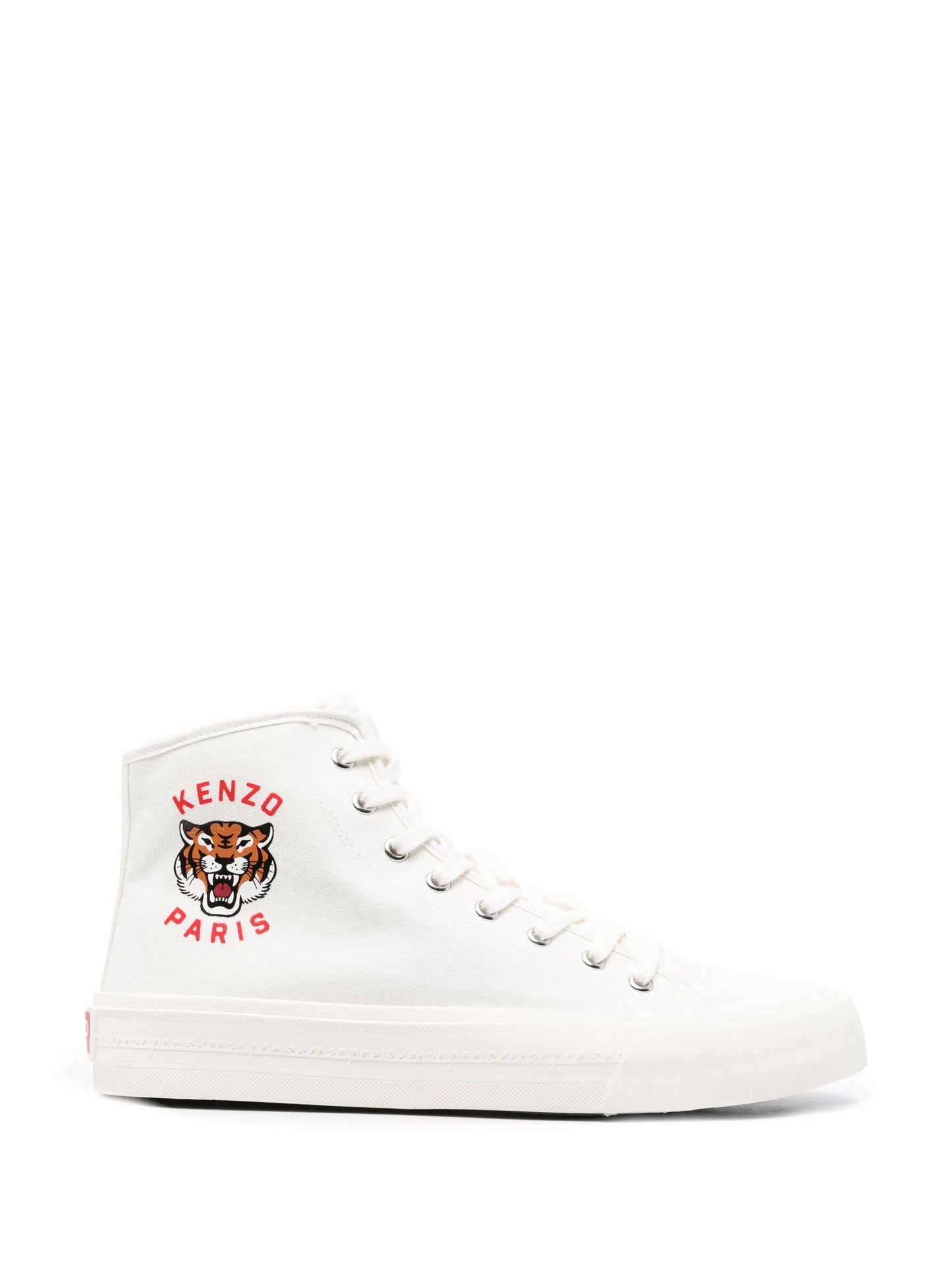 Tiger-print high-top sneakers