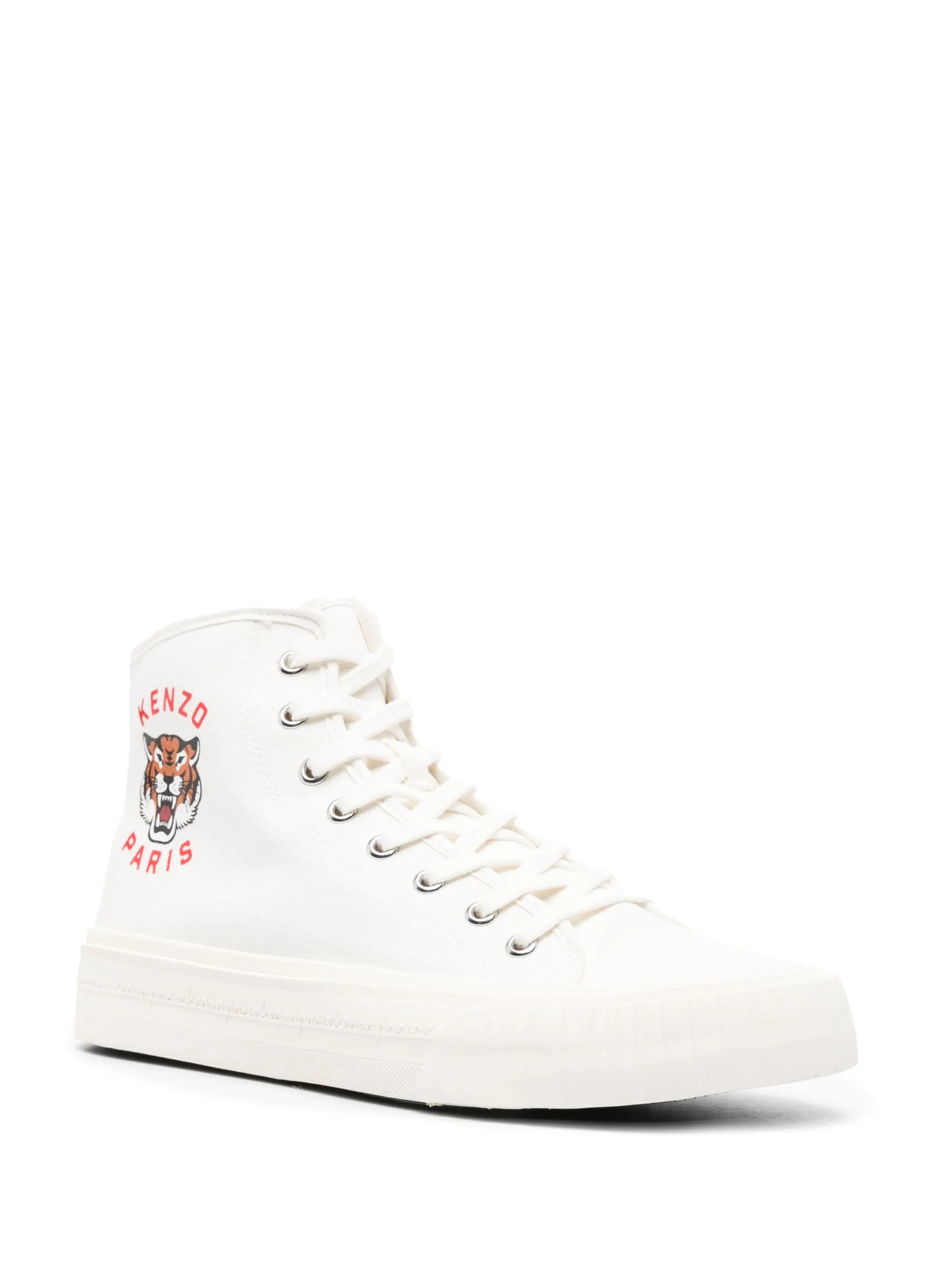 Tiger-print high-top sneakers