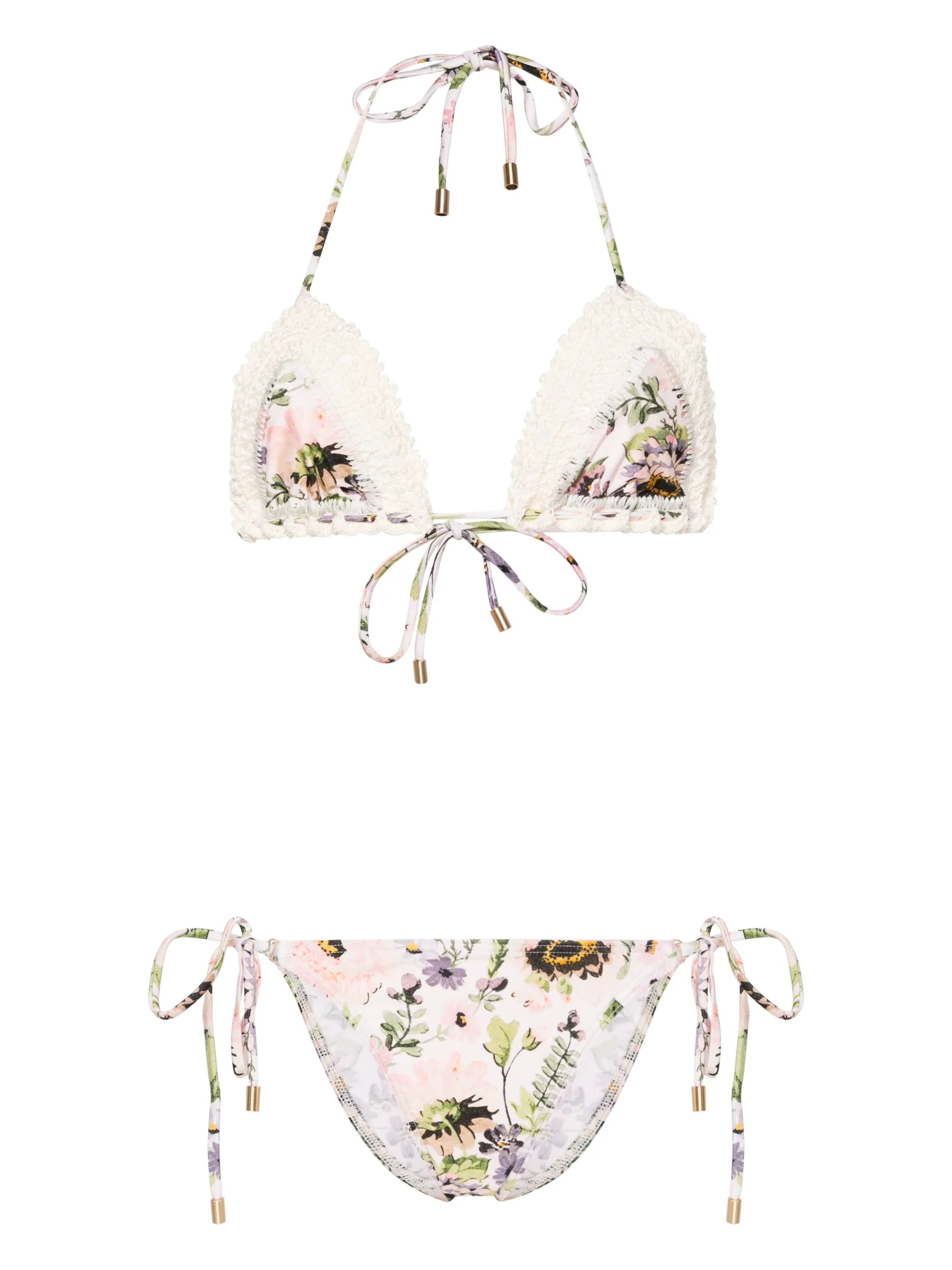 Halliday crochet-trim bikini