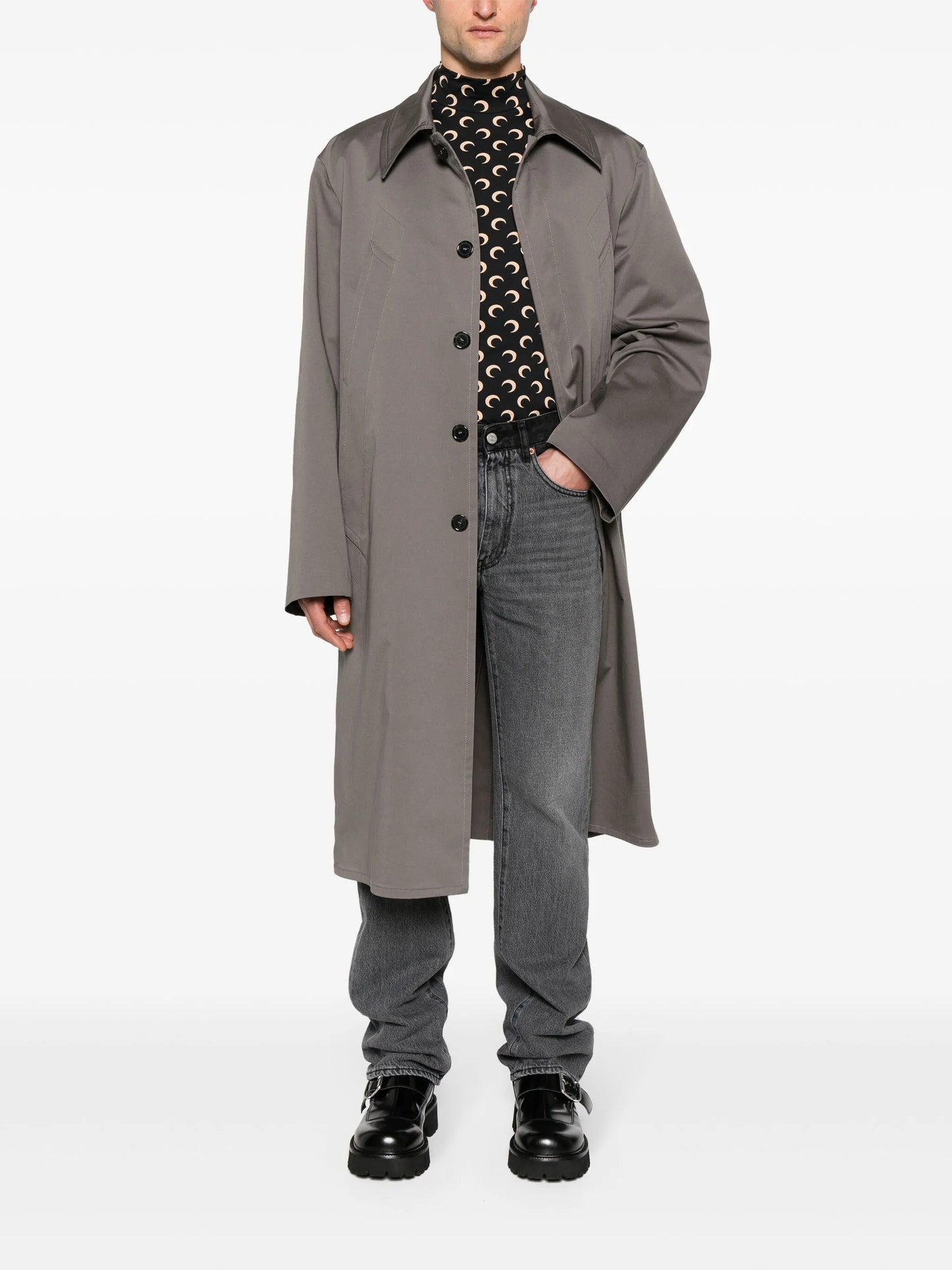 single-breasted trench coat