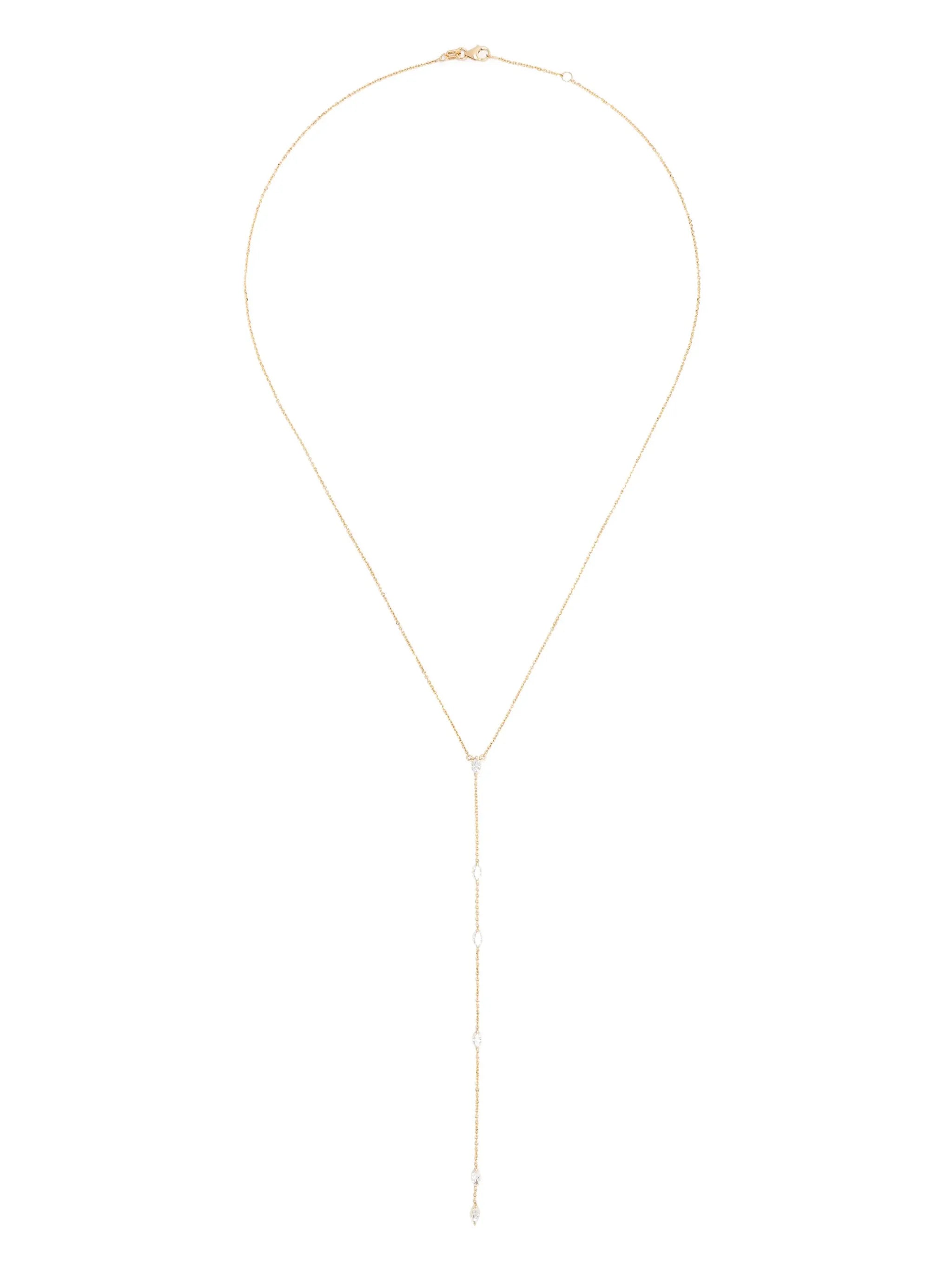 18kt recycled yellow gold Cascade diamond pendant necklace