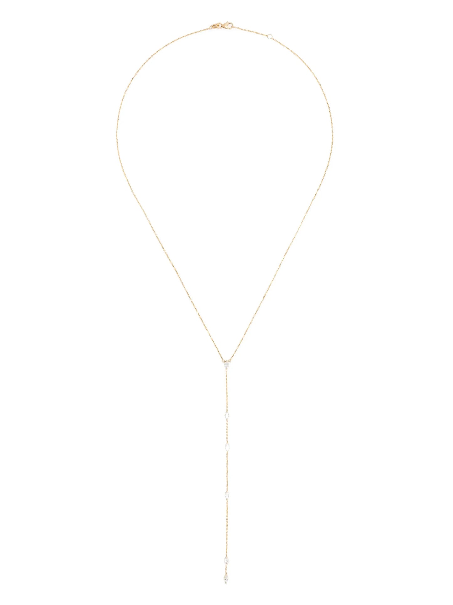 18kt recycled yellow gold Cascade diamond pendant necklace