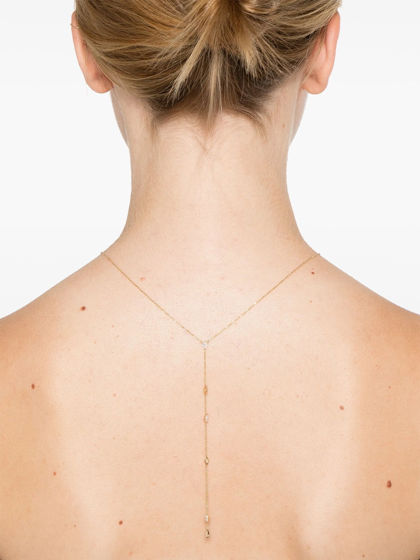 18kt recycled yellow gold Cascade diamond pendant necklace