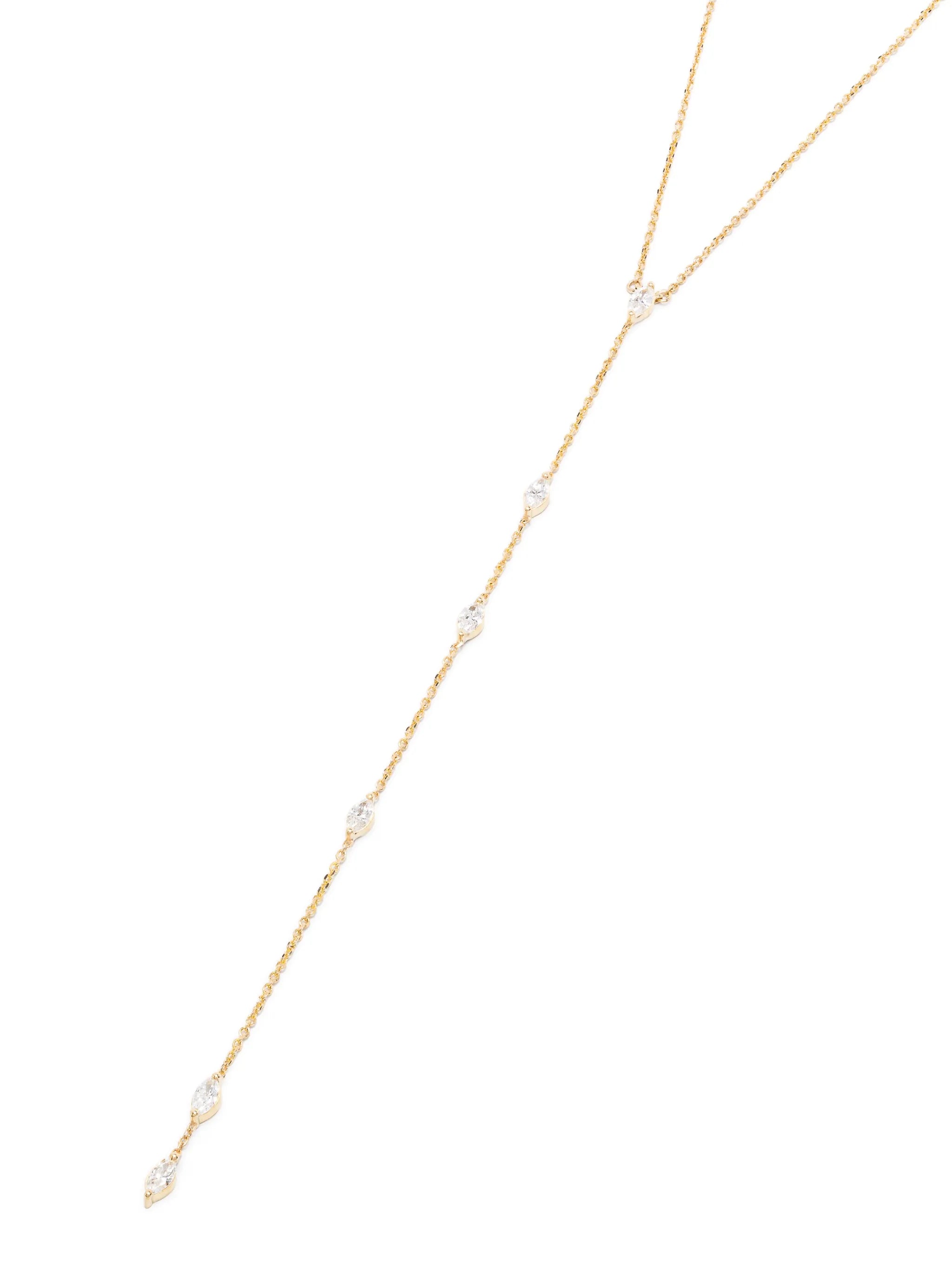 18kt recycled yellow gold Cascade diamond pendant necklace