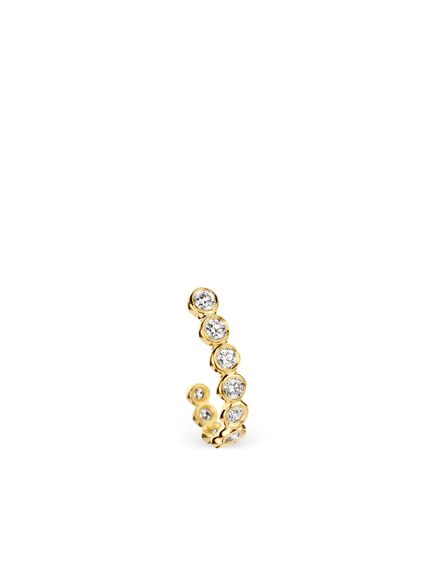 18kt yellow gold diamond semi-hoop earring
