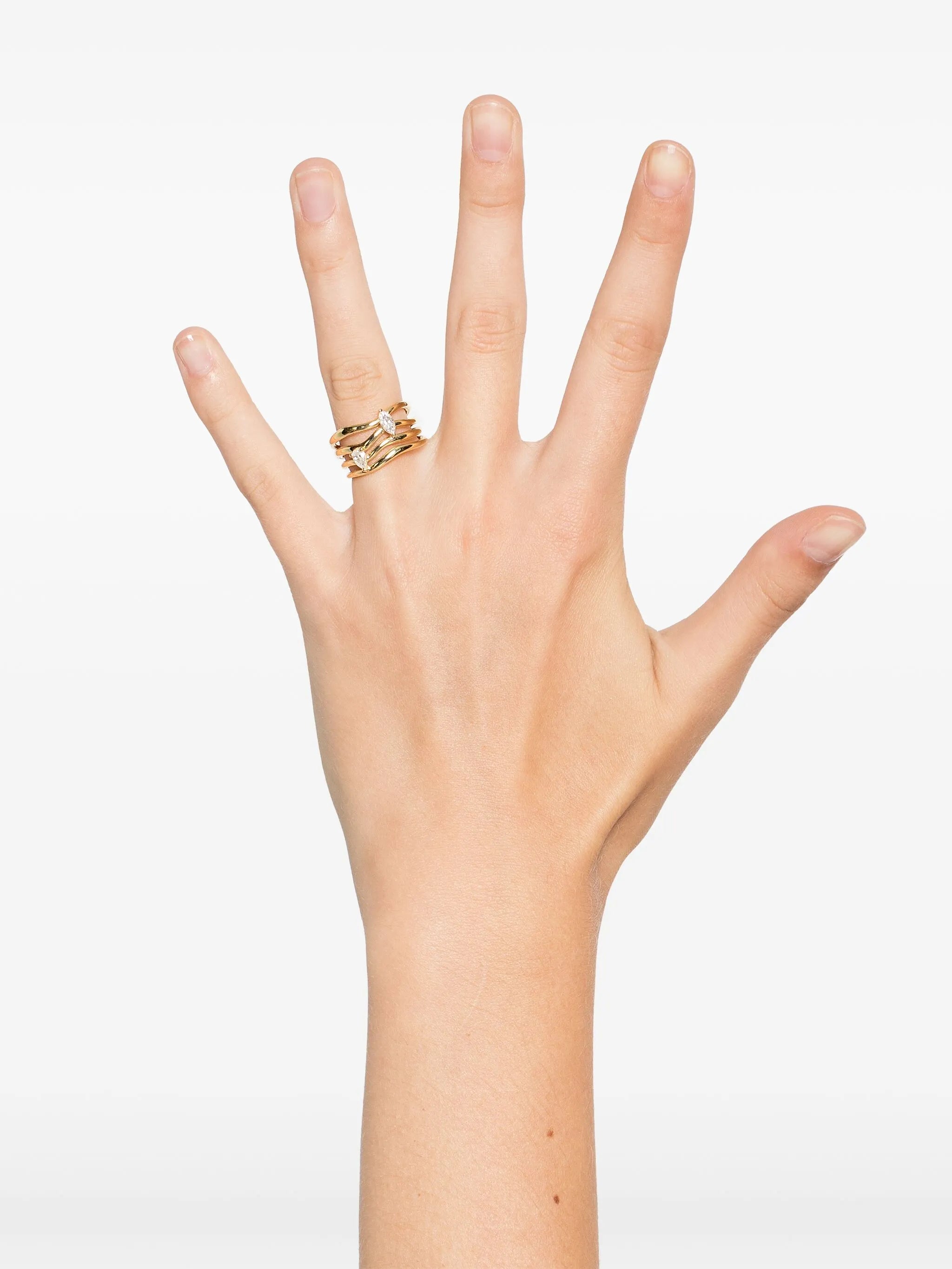 18kt yellow gold Nova diamond ring