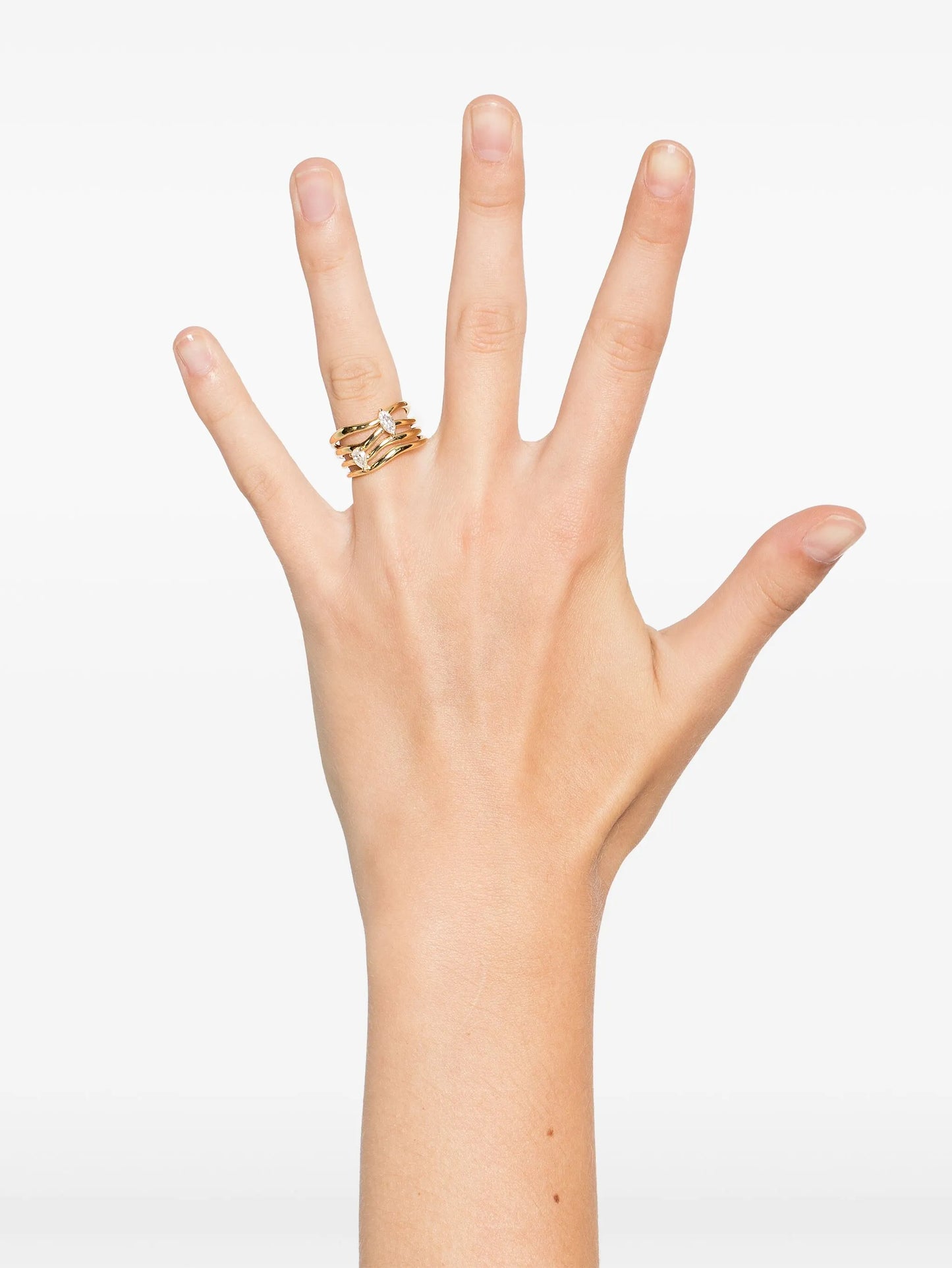 18kt yellow gold Nova diamond ring