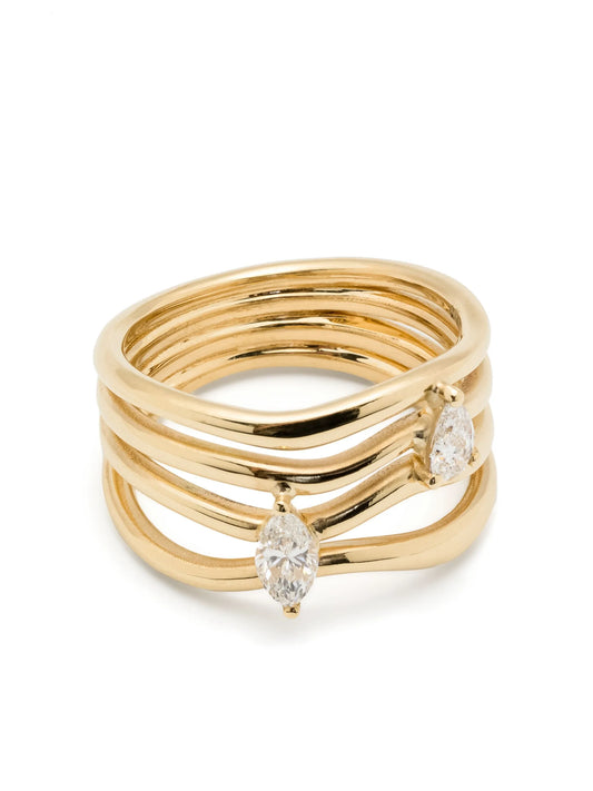 18kt yellow gold Nova diamond ring