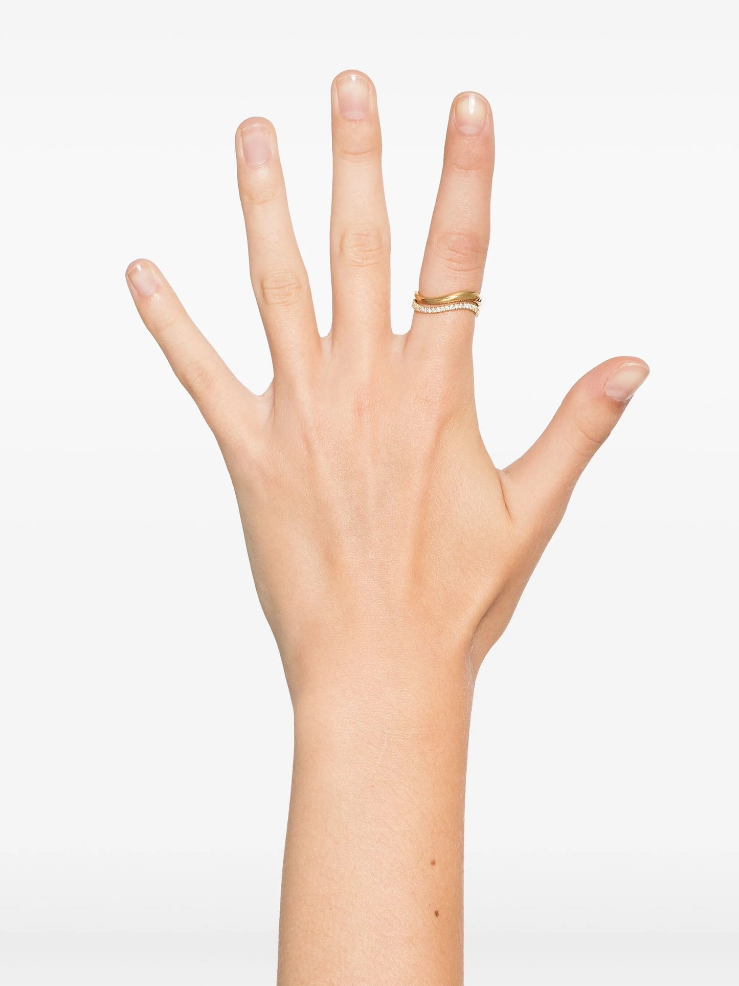 18kt yellow gold Bay diamond ring