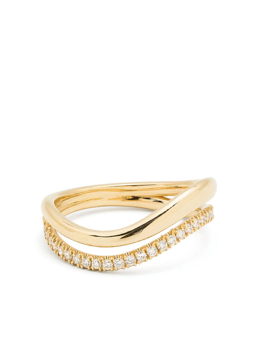 18kt yellow gold Bay diamond ring