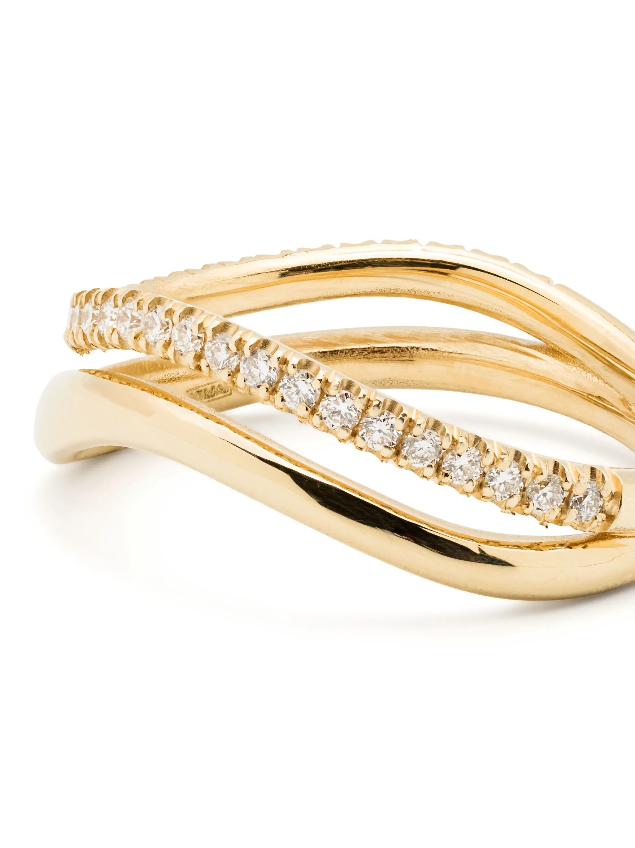 18kt yellow gold Bay diamond ring