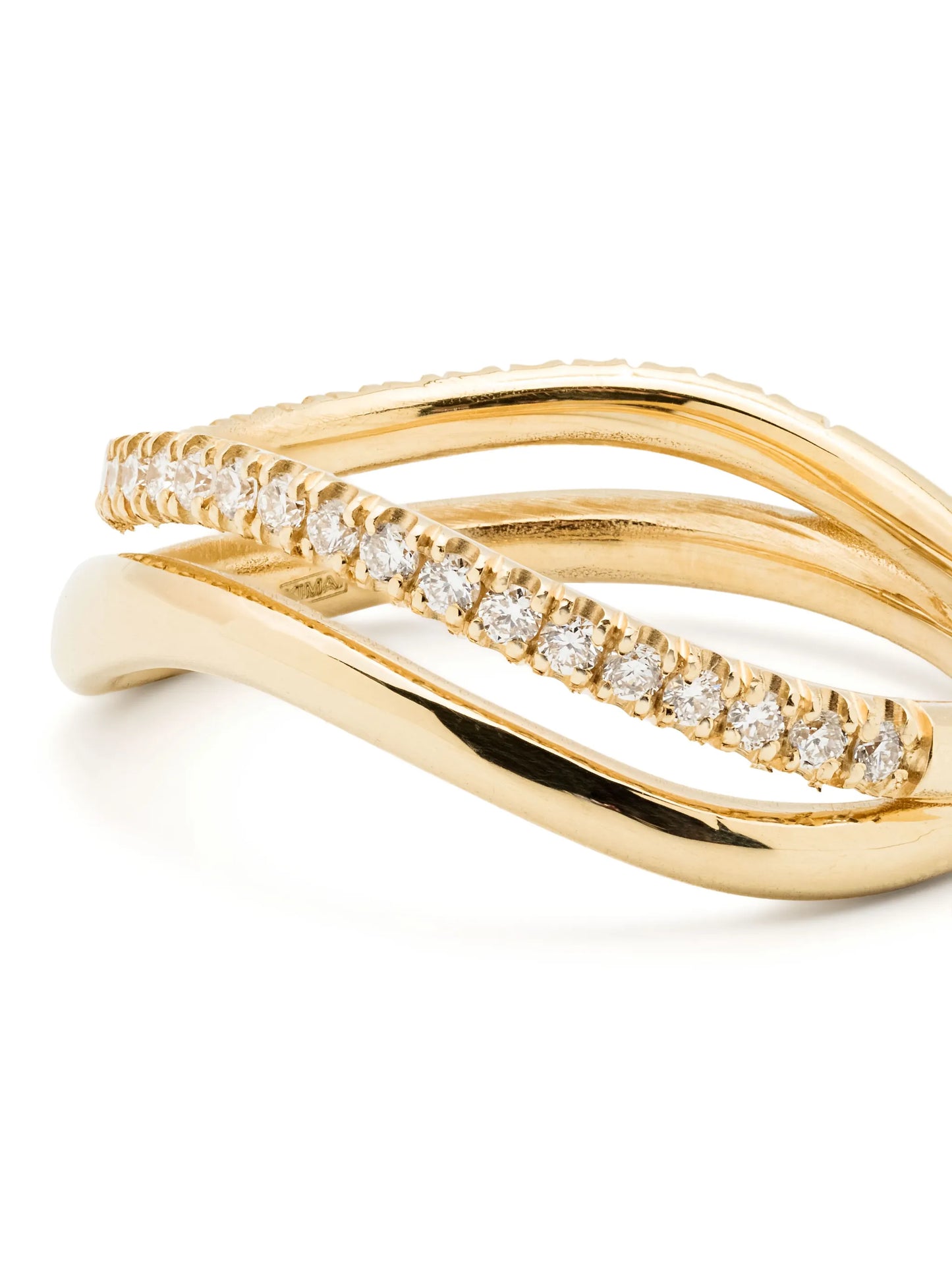 18kt yellow gold Bay diamond ring