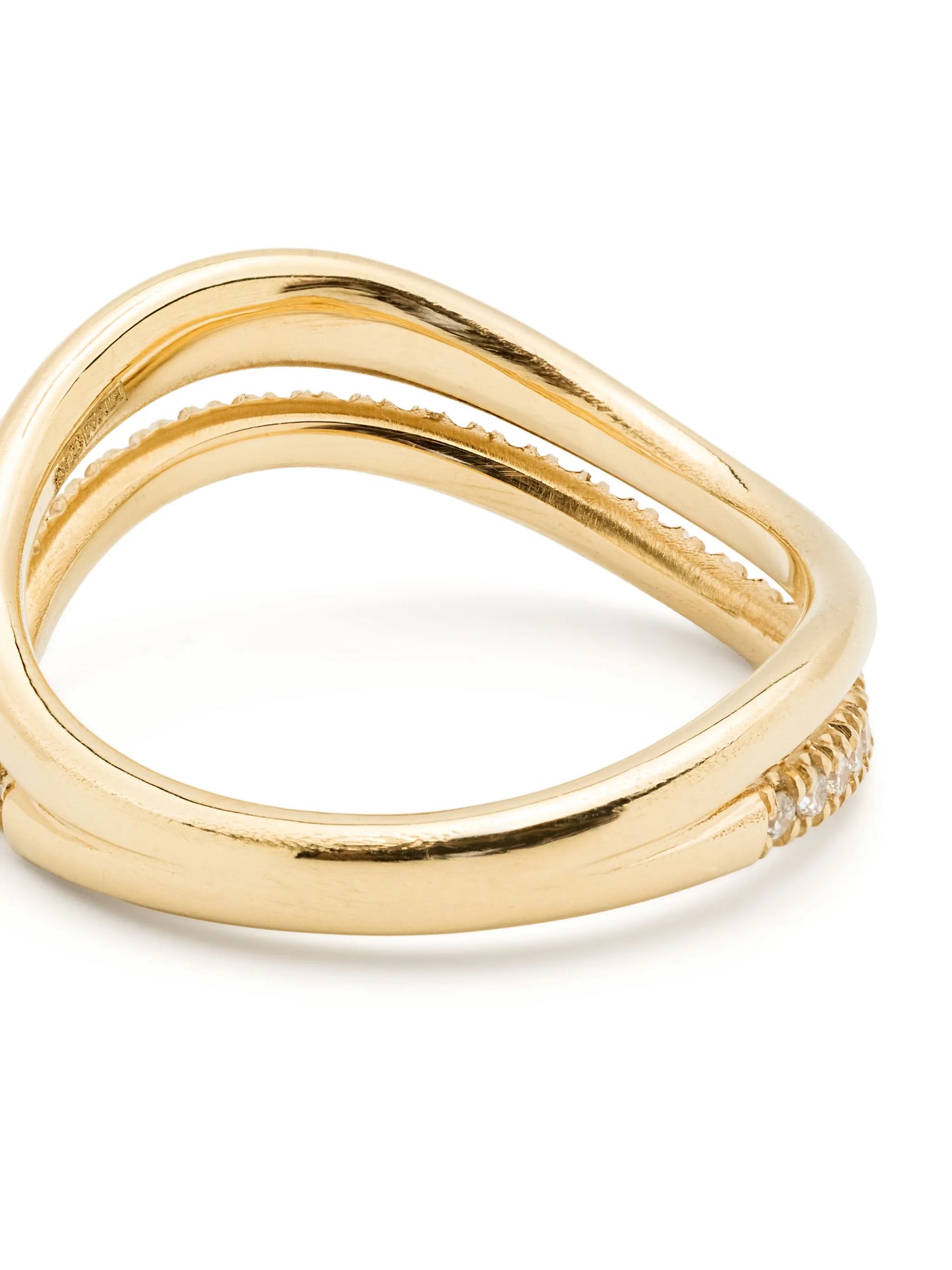 18kt yellow gold Bay diamond ring