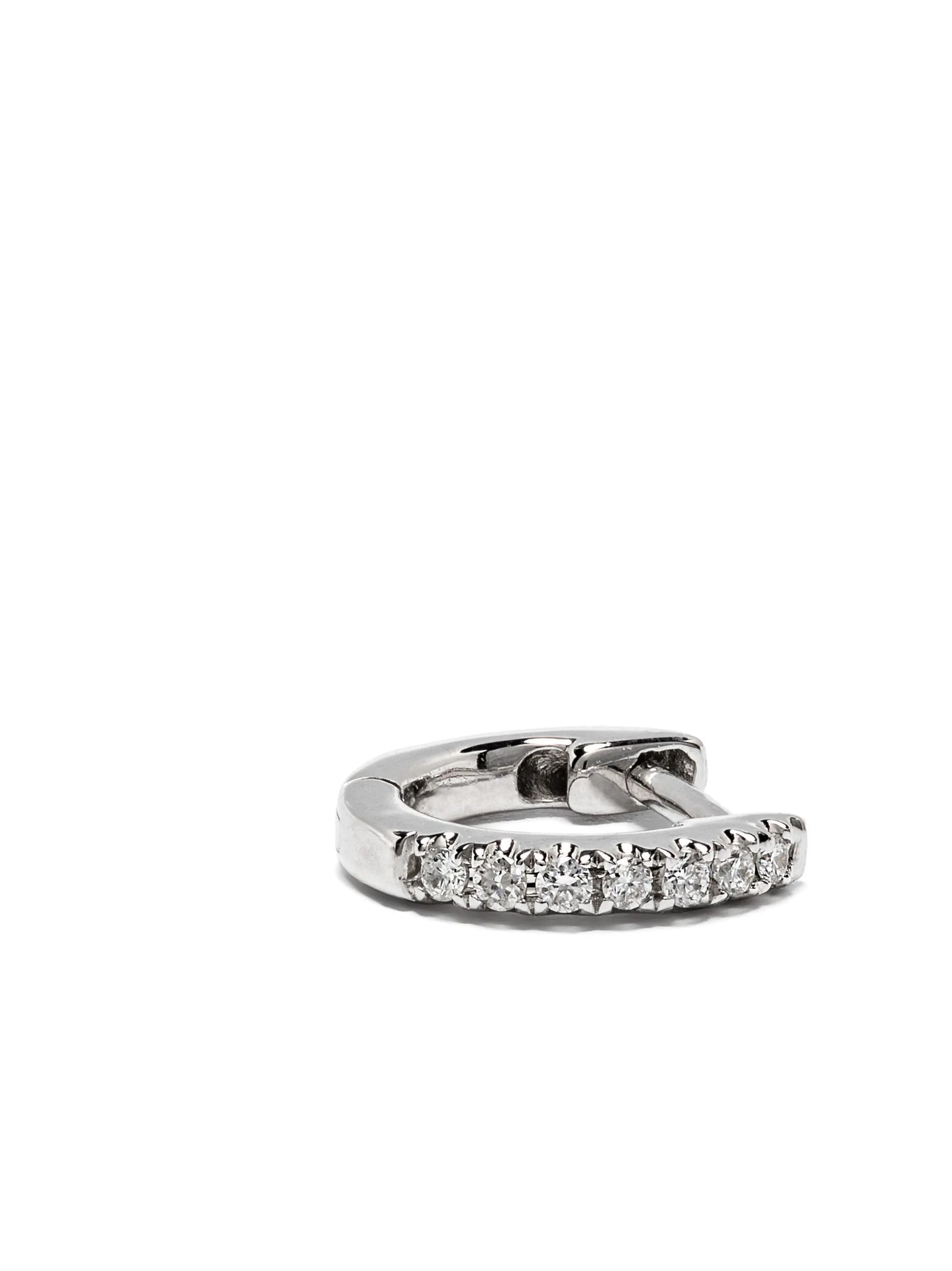 14kt white gold Teeny Tiny diamond huggie earring